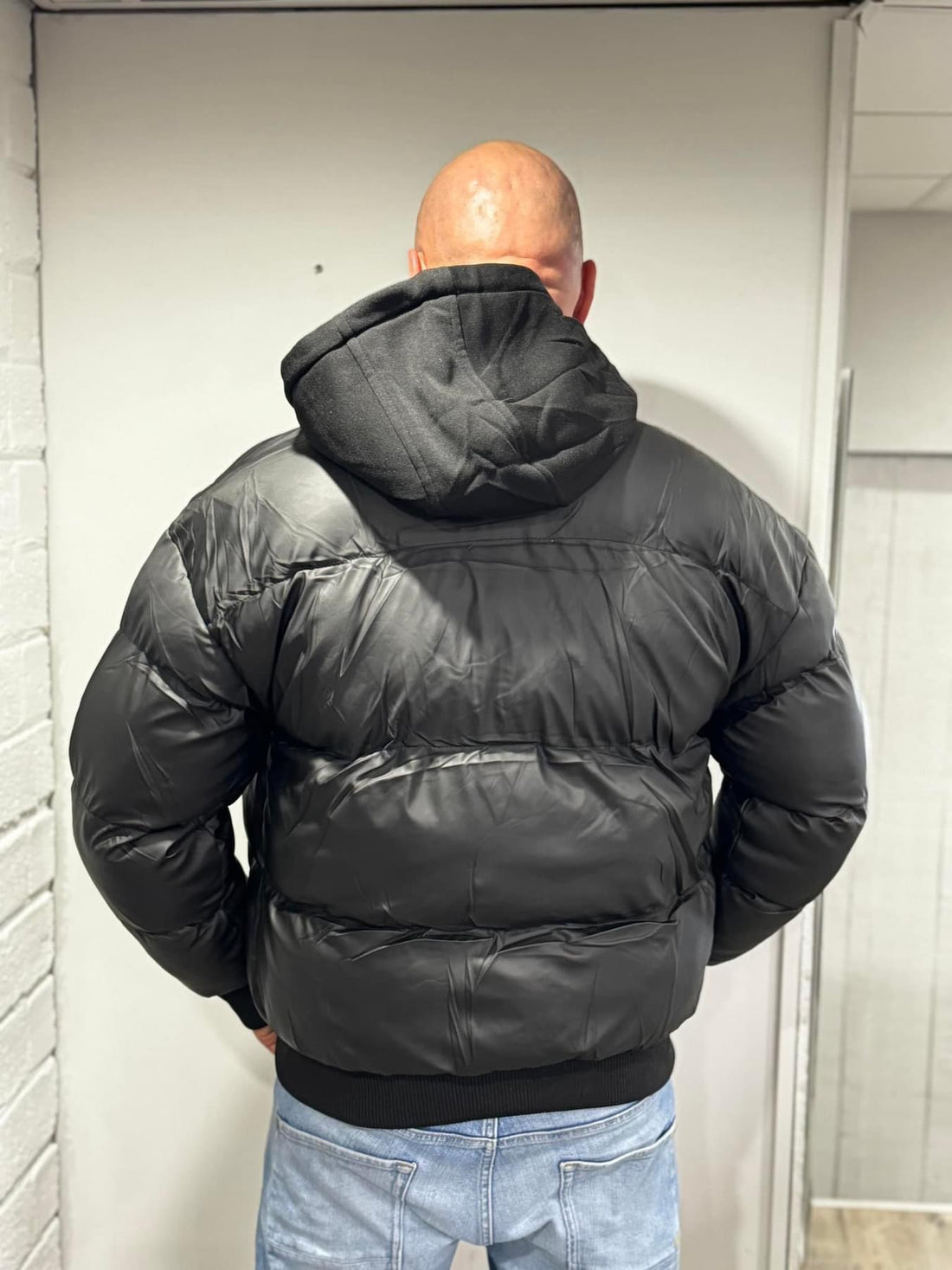 Leren icon puffer zwart