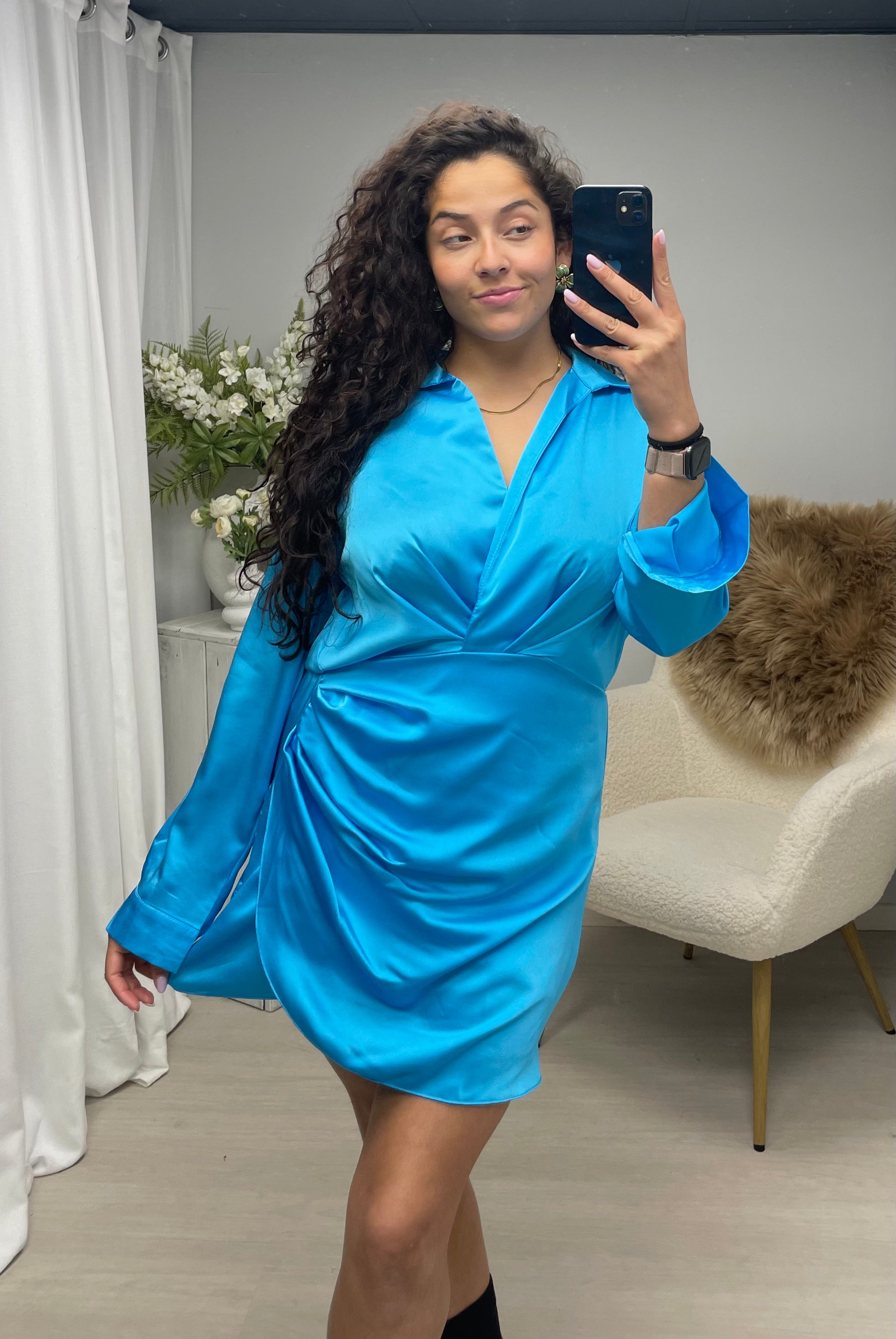 Dress Silky aqua