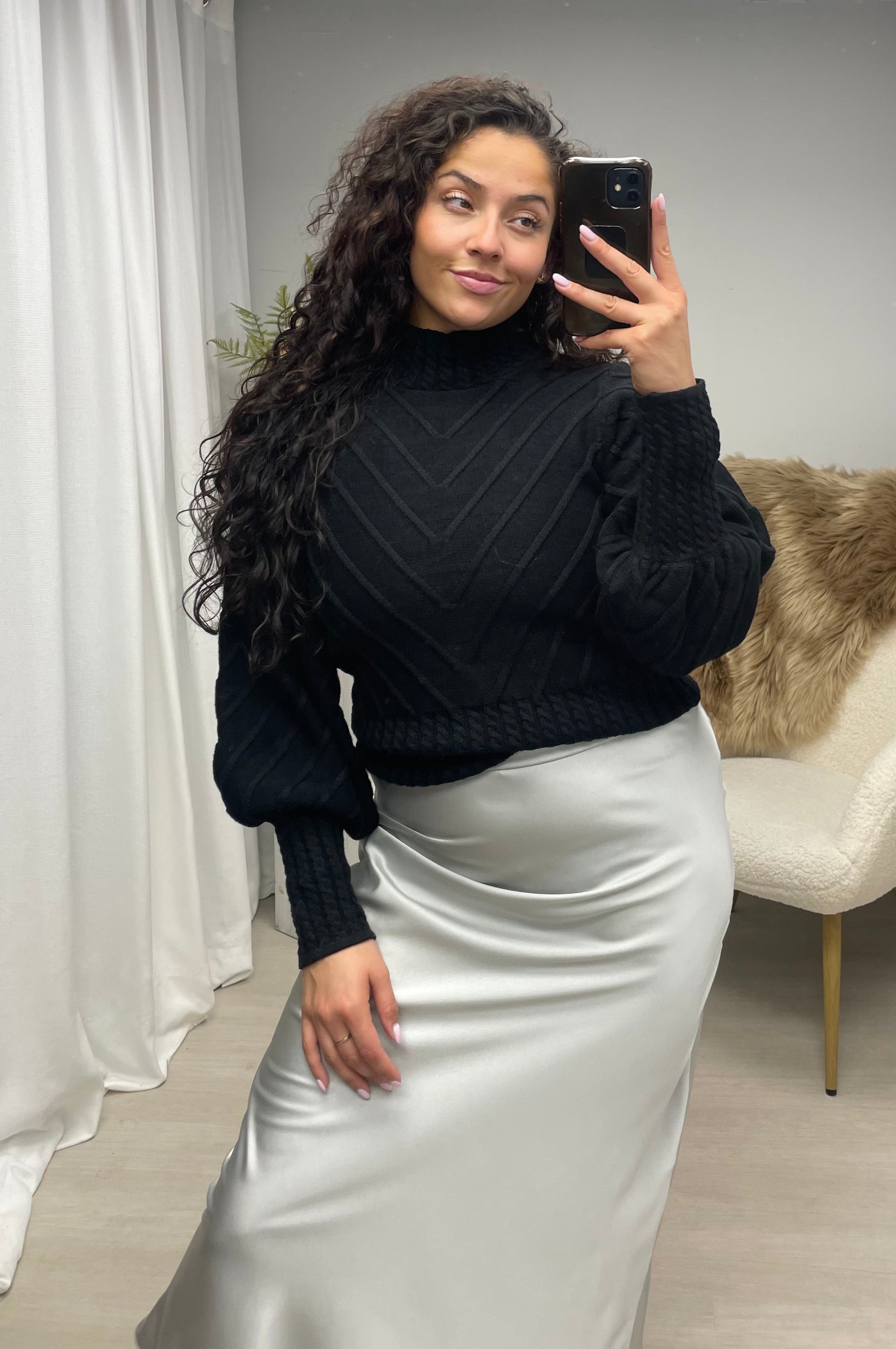 Satin Suzy skirt Silver
