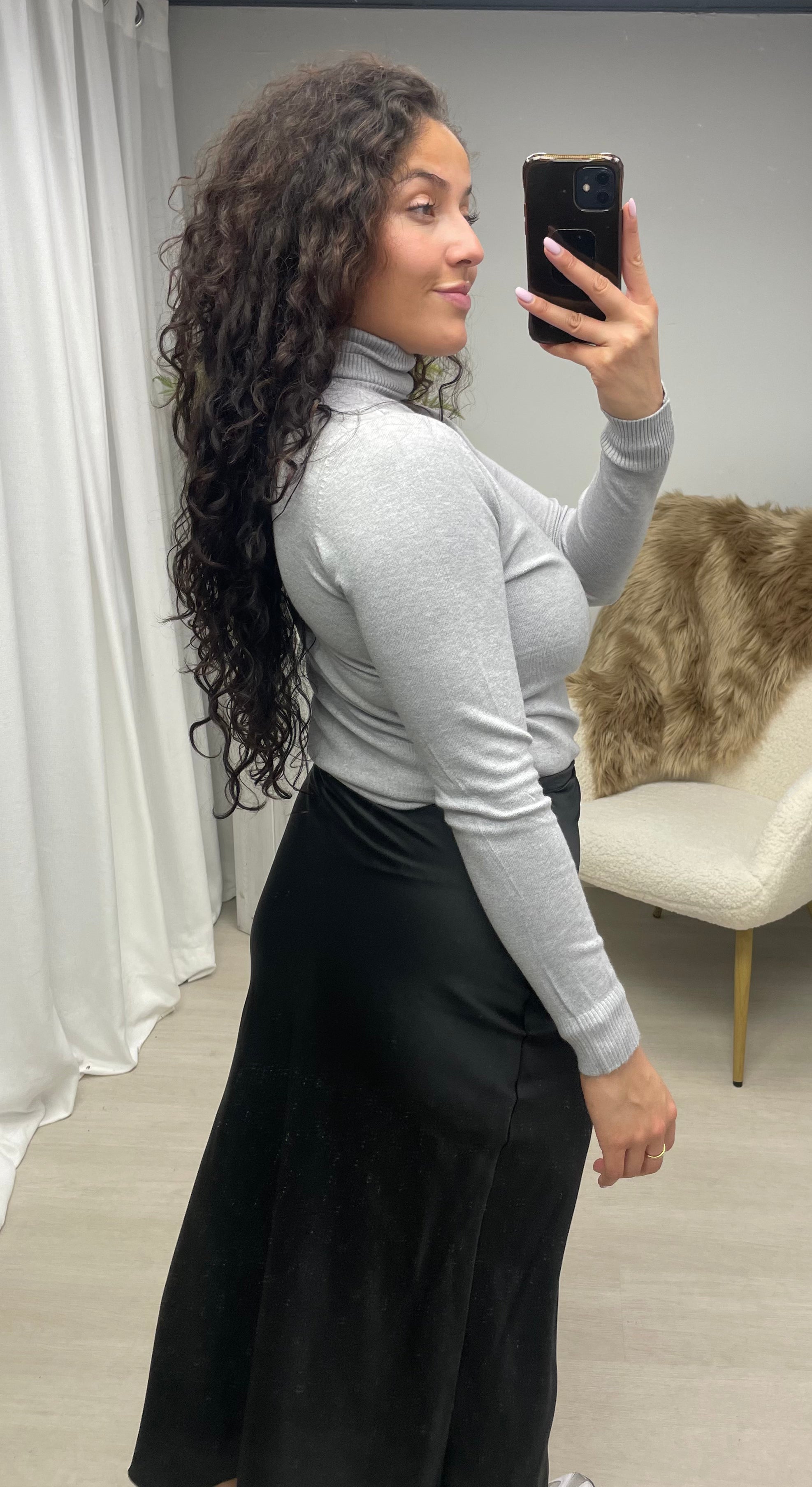 Satin Suzy skirt black