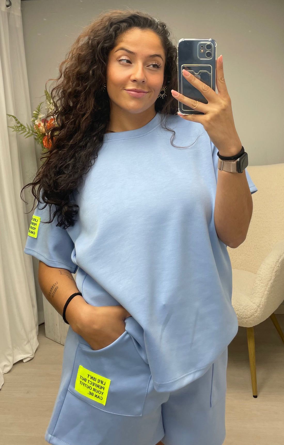 Set patch licht kort blauw