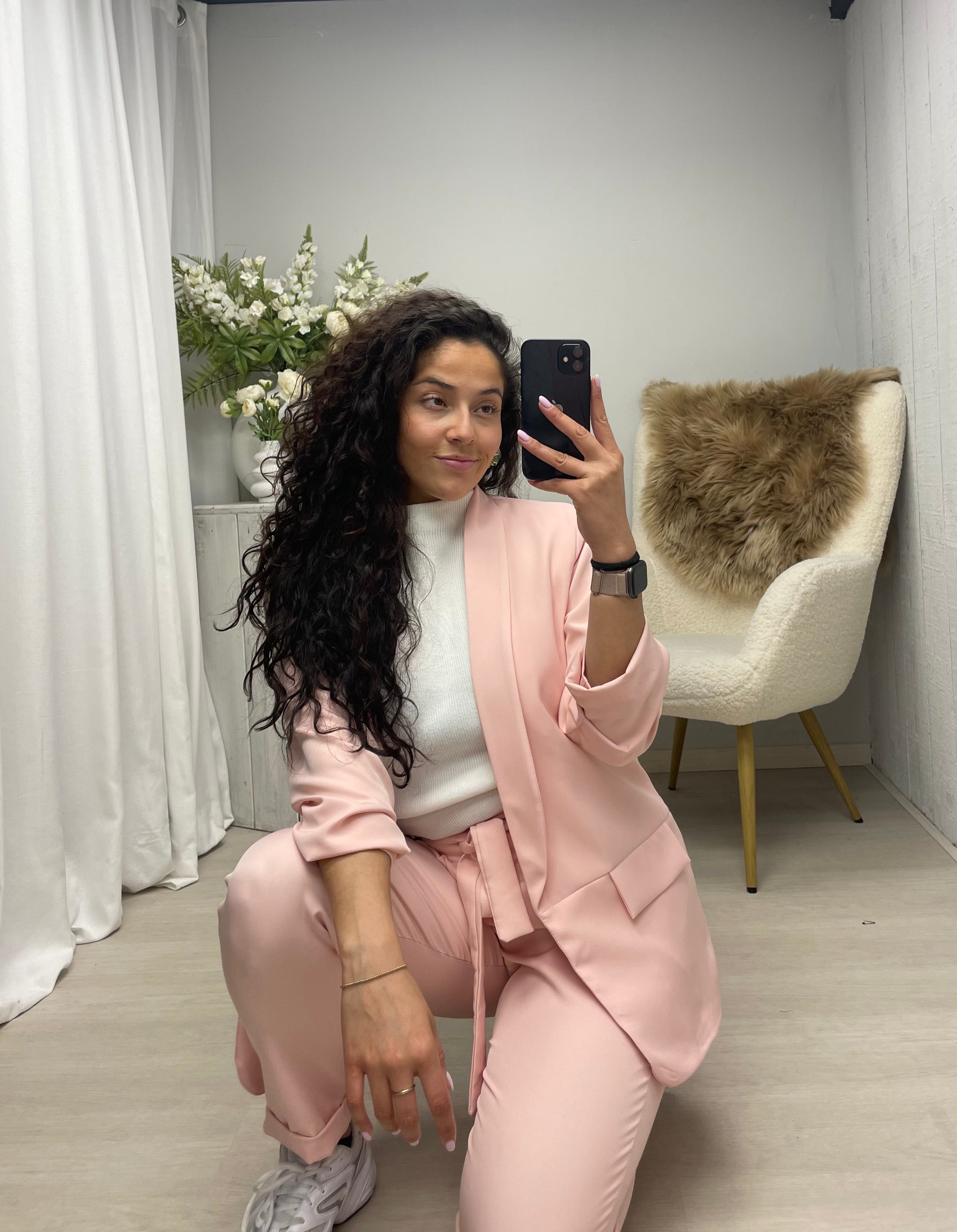 Blazer set roze