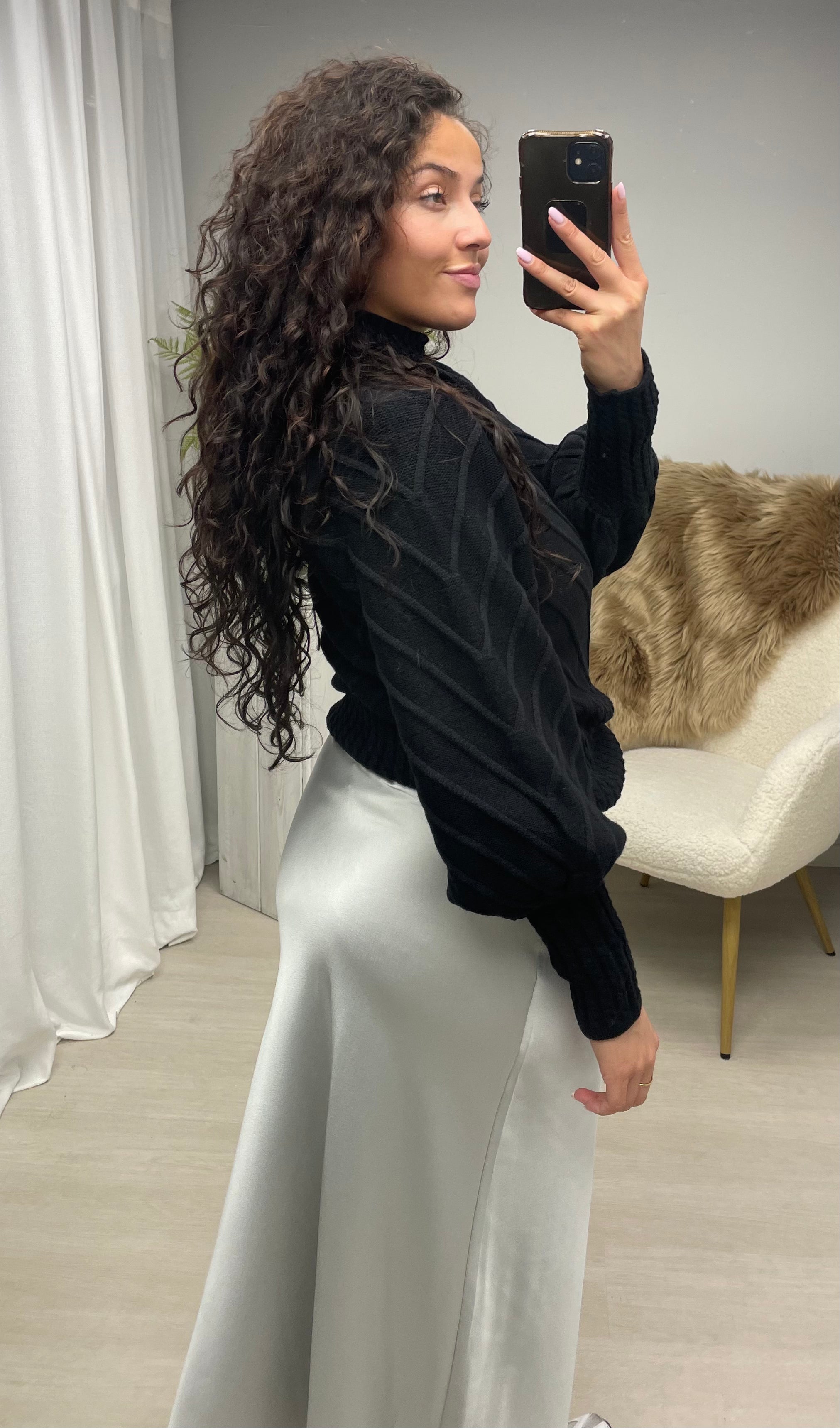 Satin Suzy skirt Silver