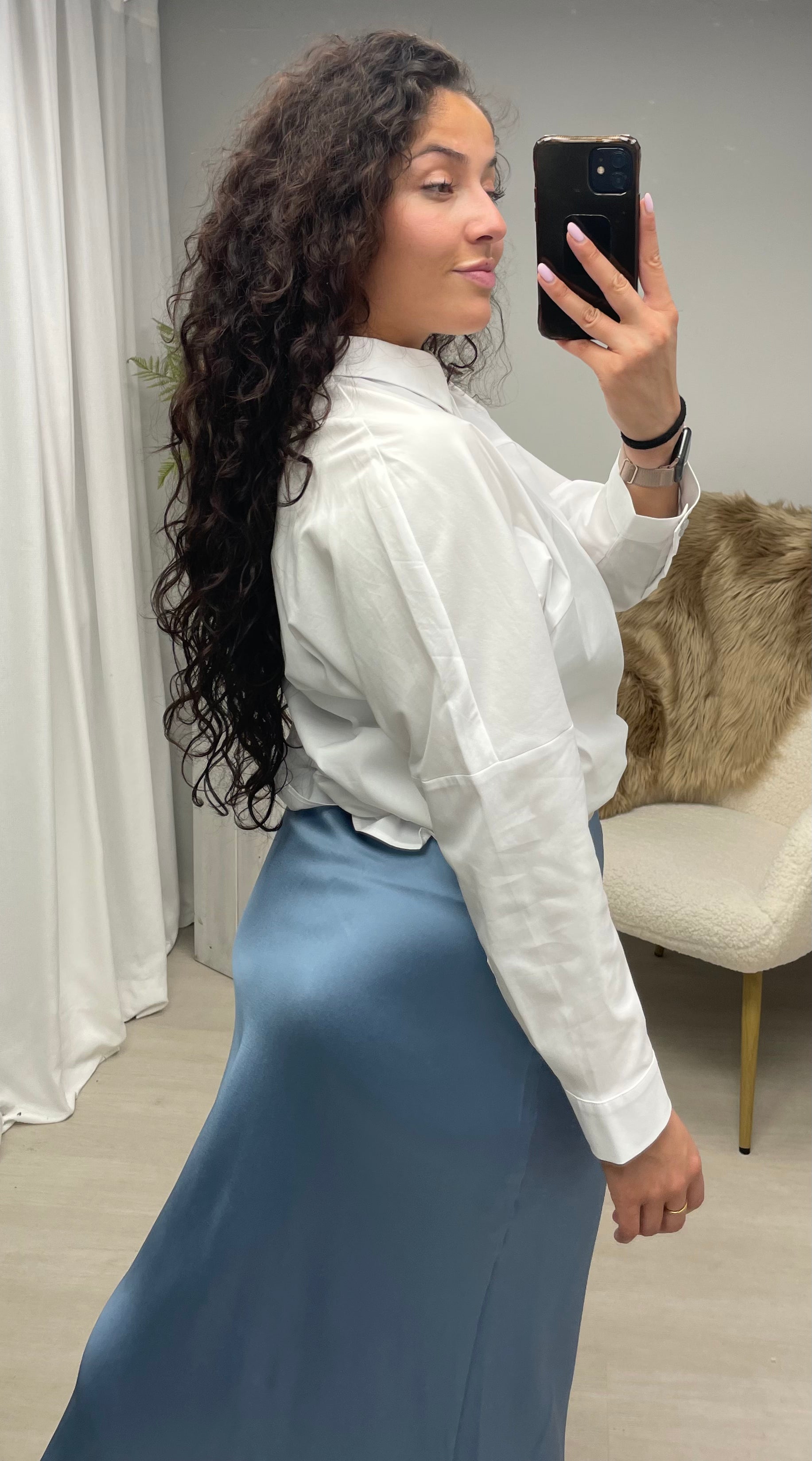 Satin Suzy skirt blue