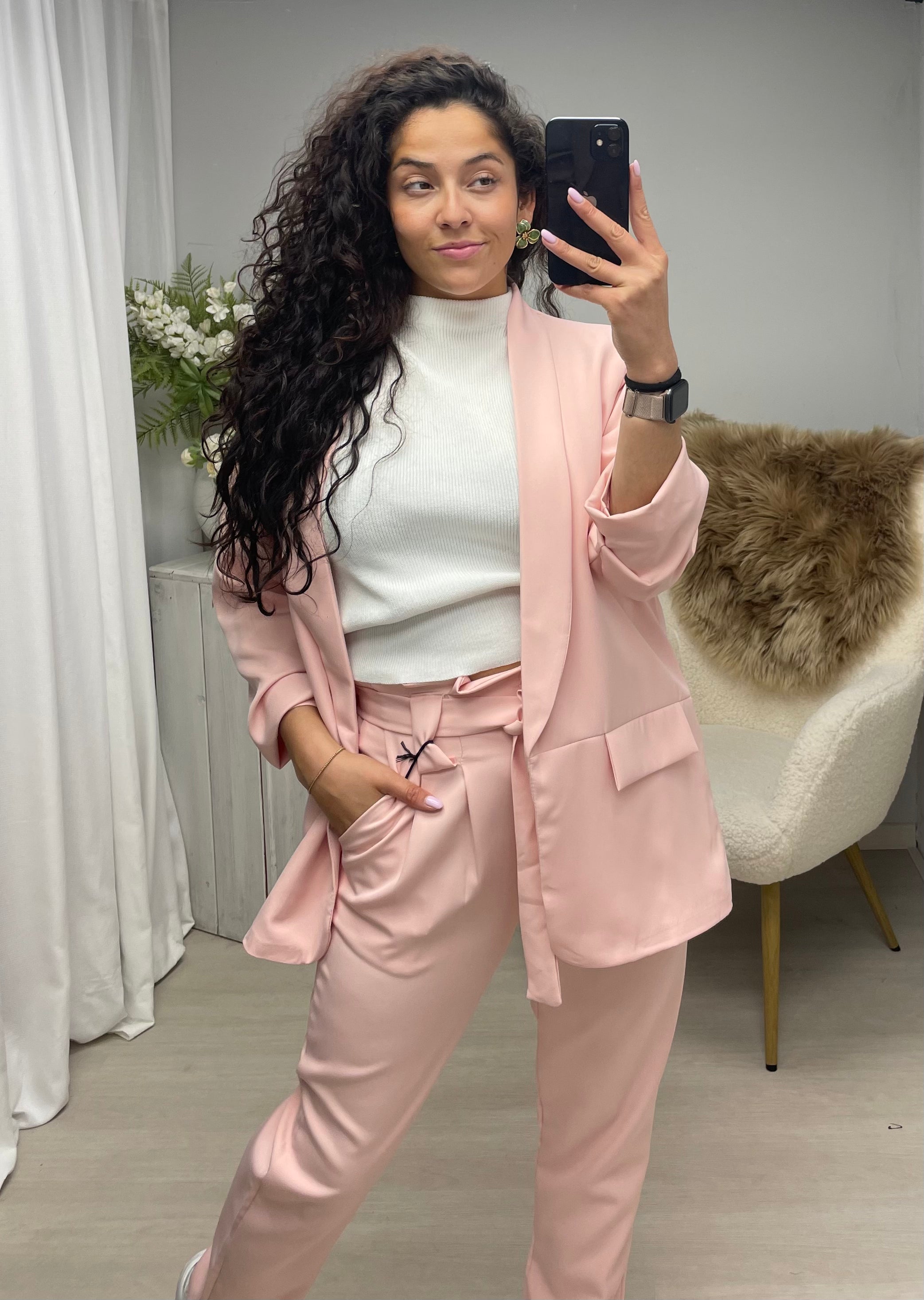 Blazer set roze