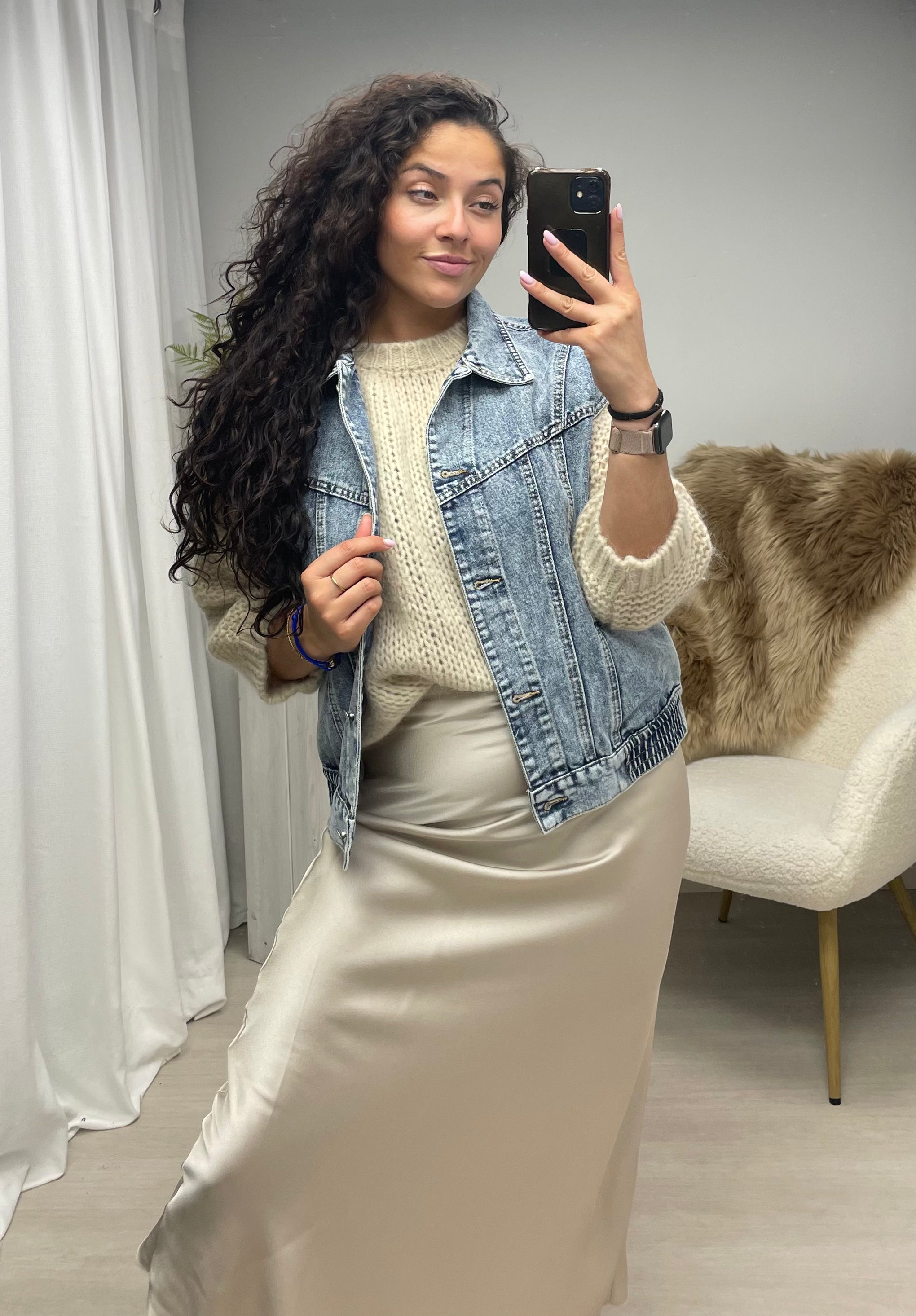 Satin Suzy skirt beige