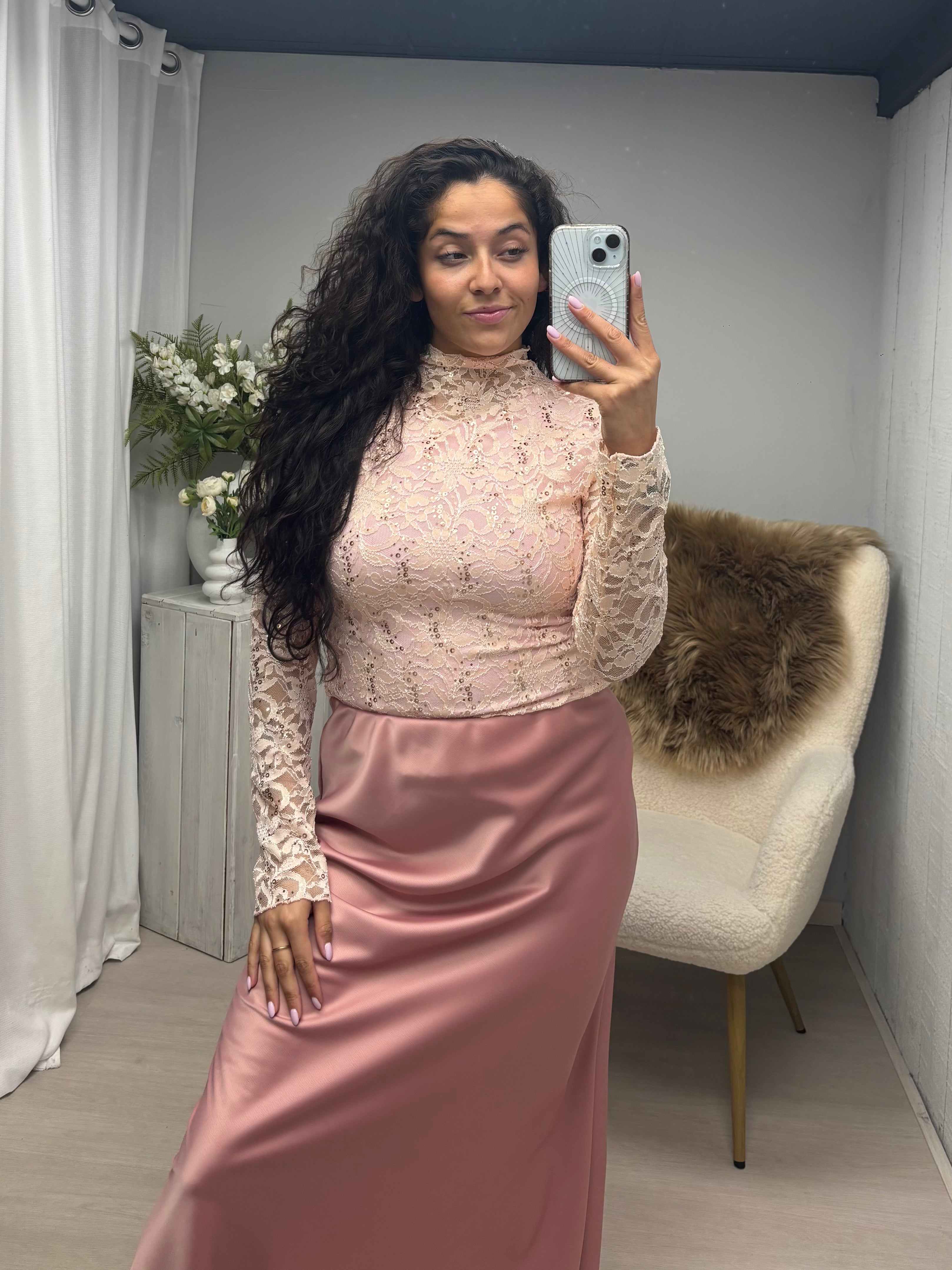 Lia Lace top Peach