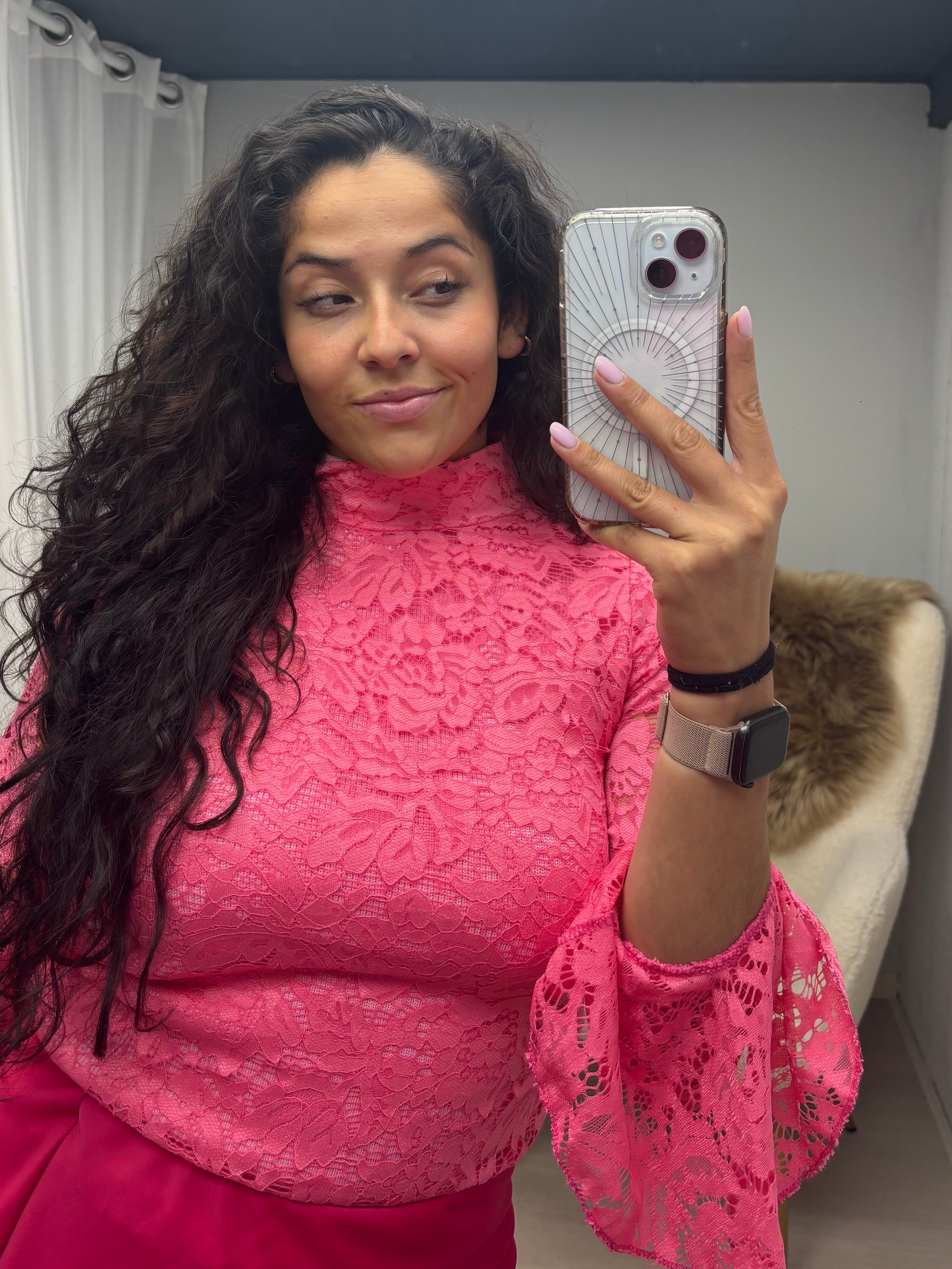 Lace top fuchsia