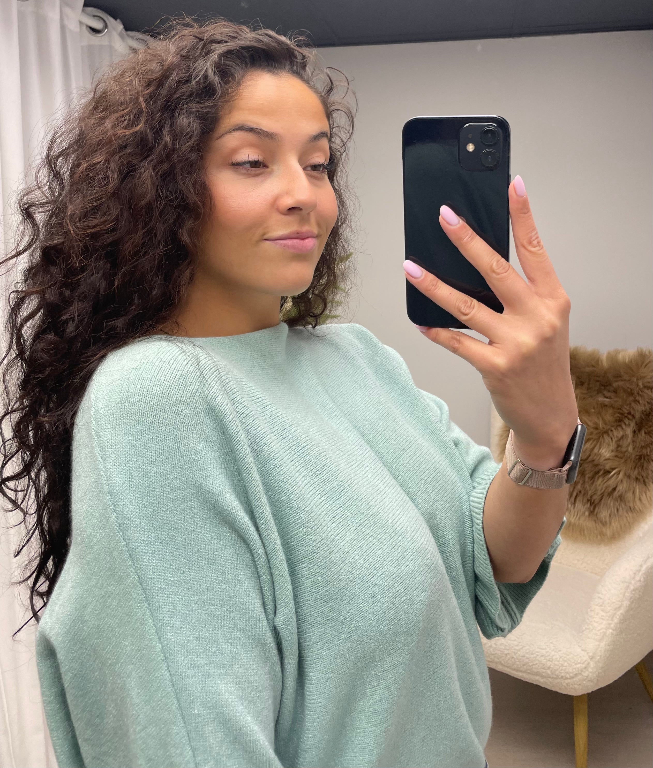 Sally soft trui pastel groen