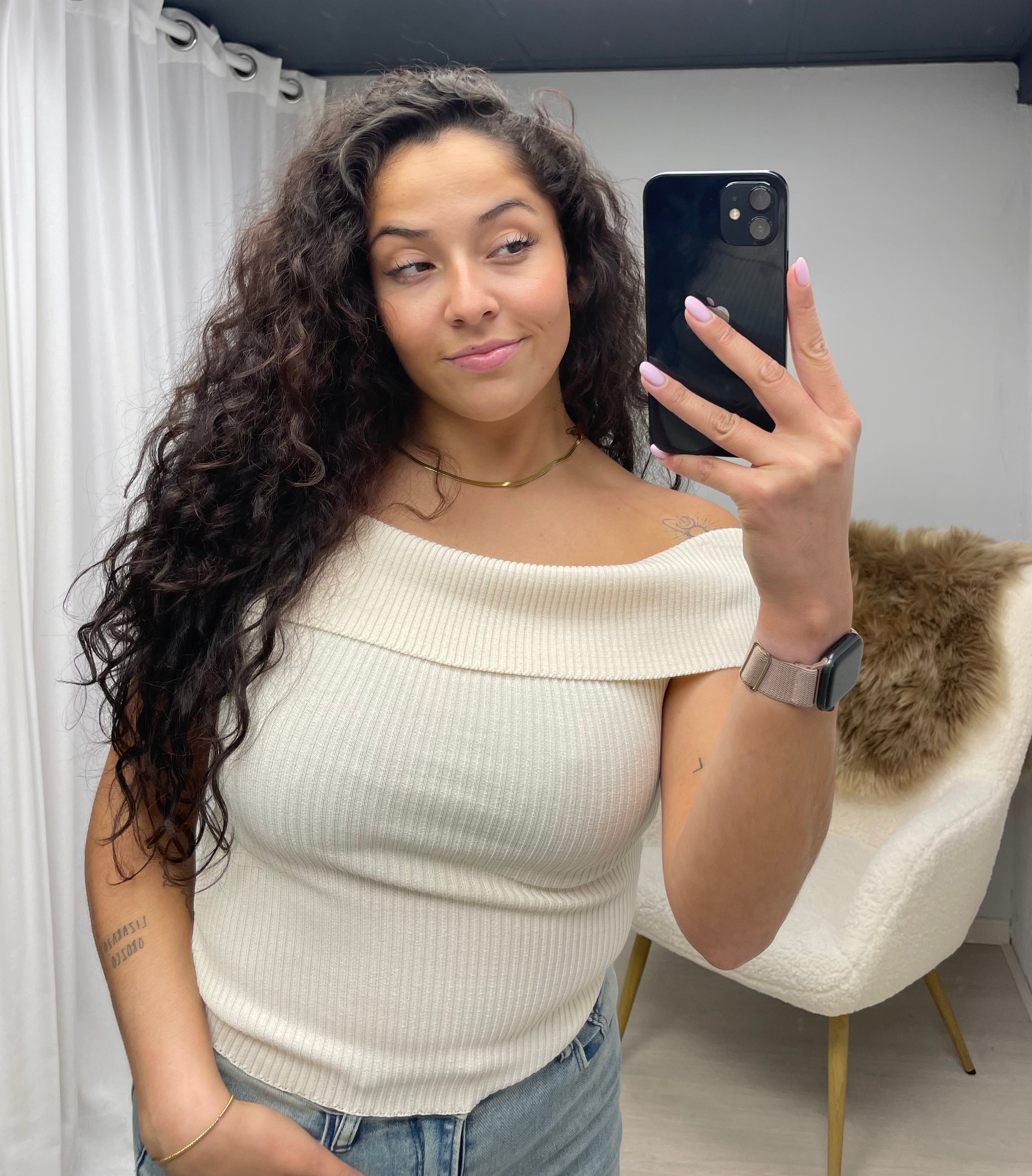Off shoulder top off white