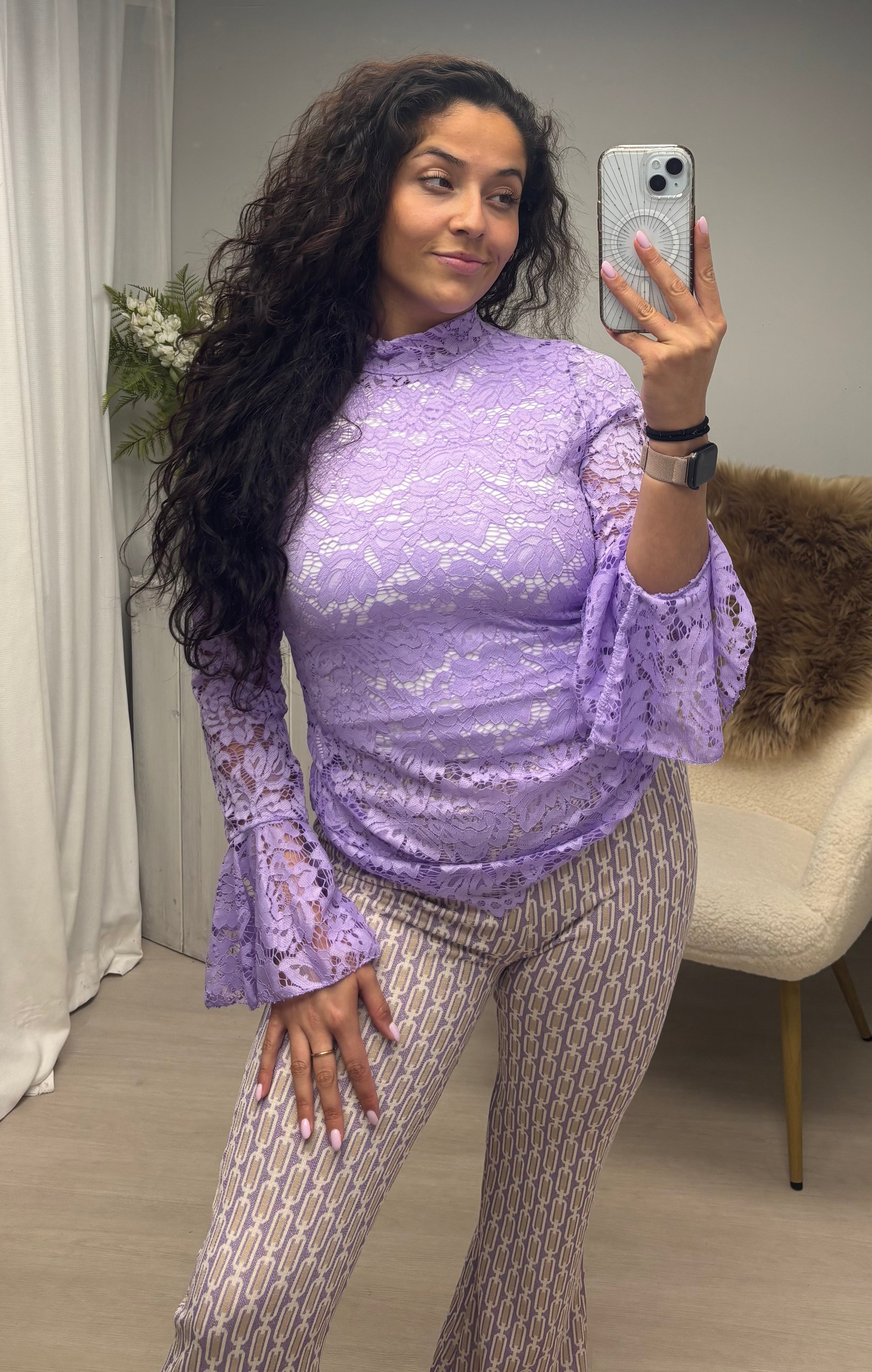 Lace top lila
