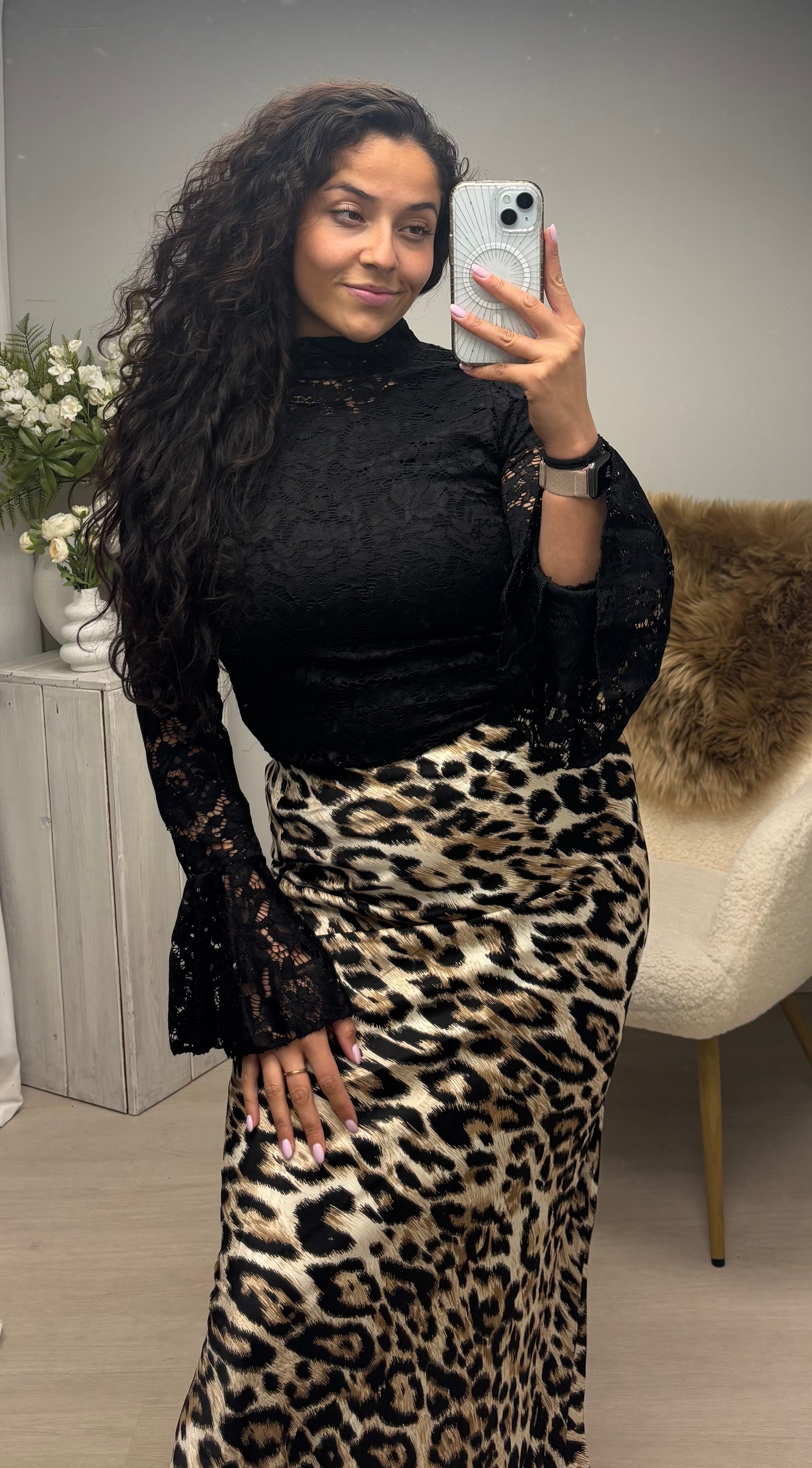 Lace top black