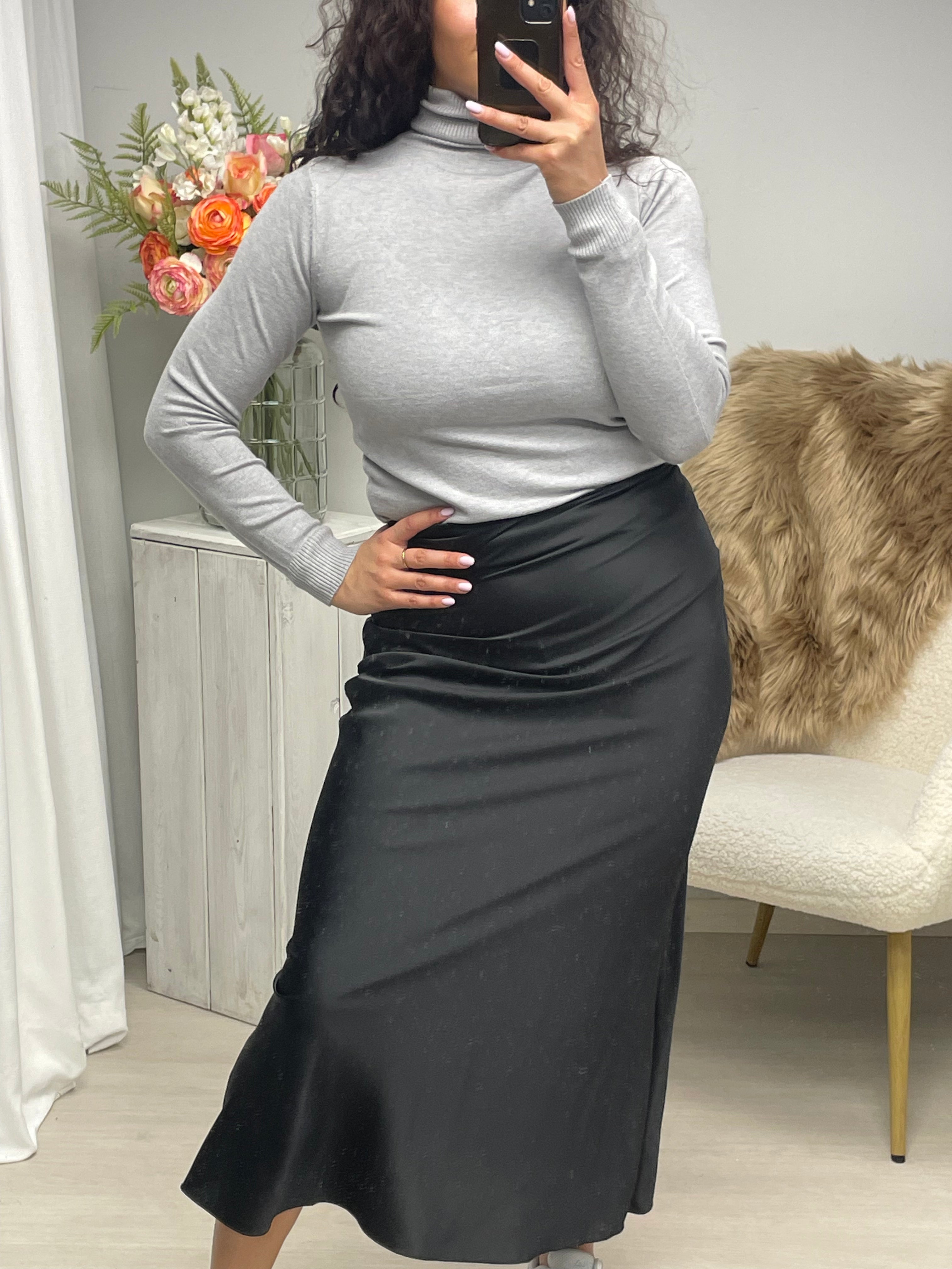 Satin Suzy skirt black