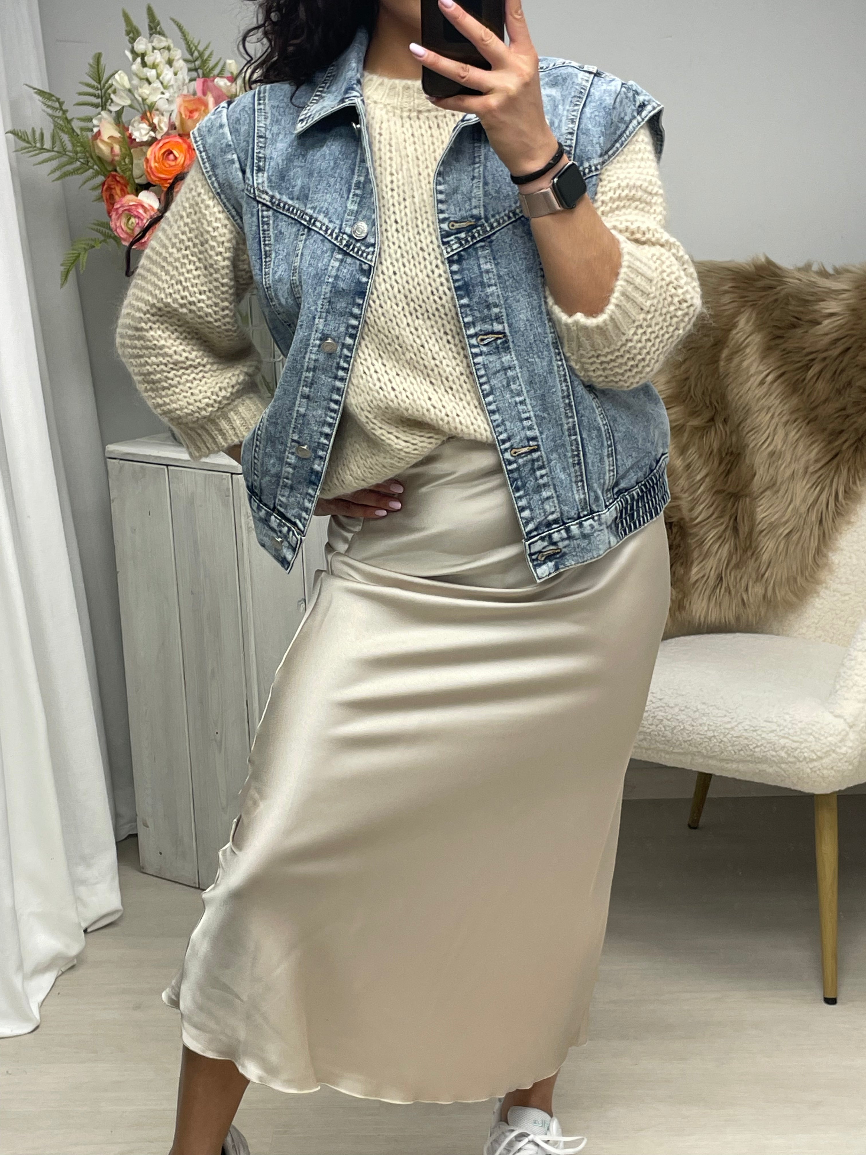Satin Suzy skirt beige