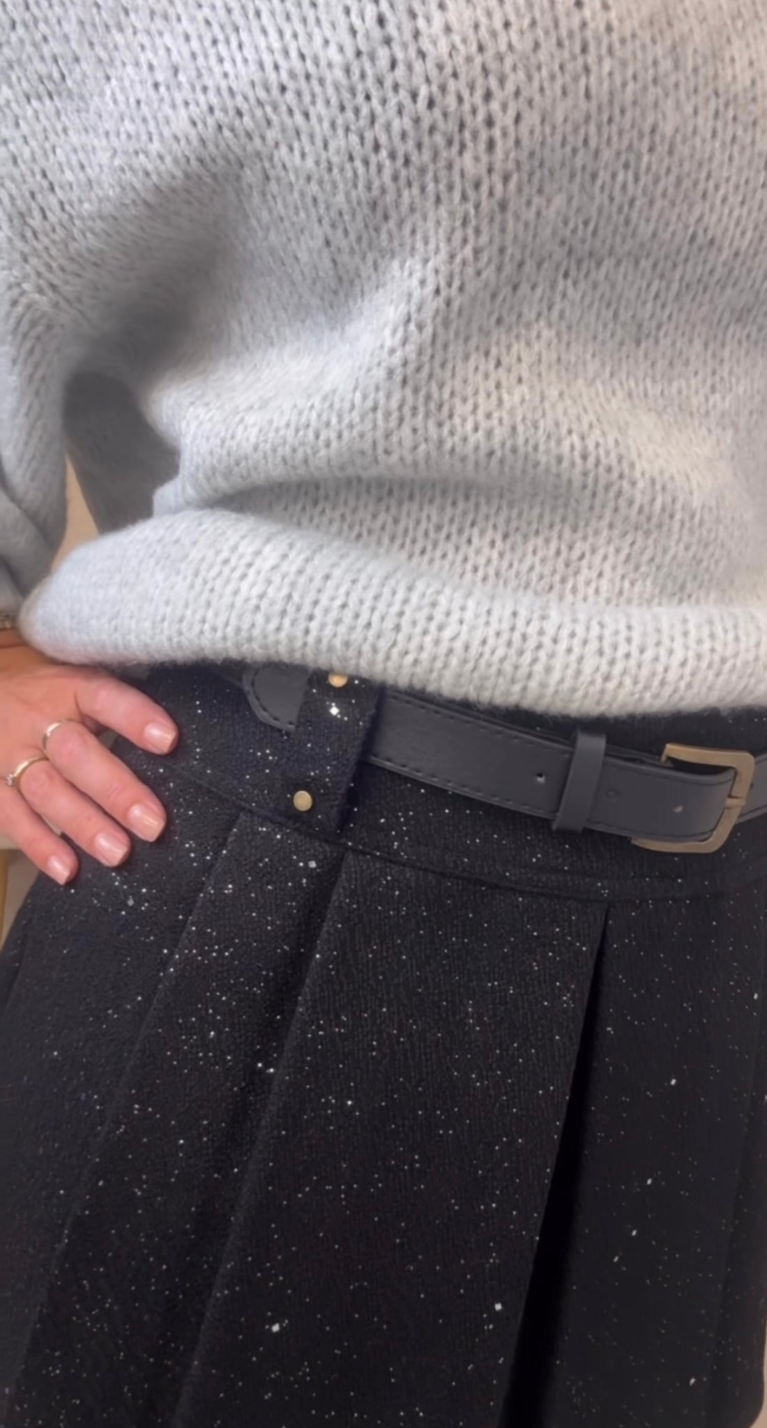 Plooien rok glamour zwart