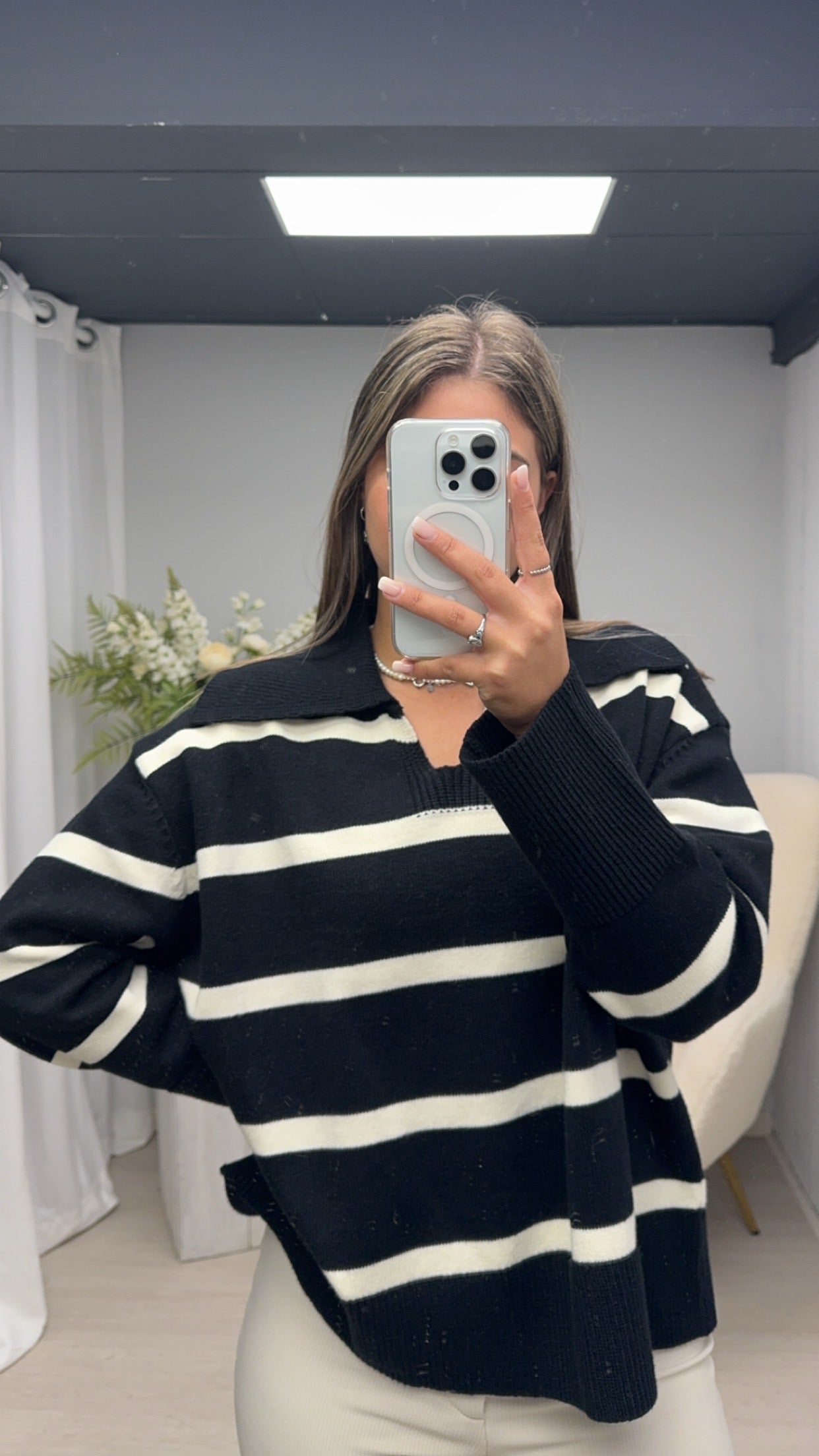 Striped Sweater Black