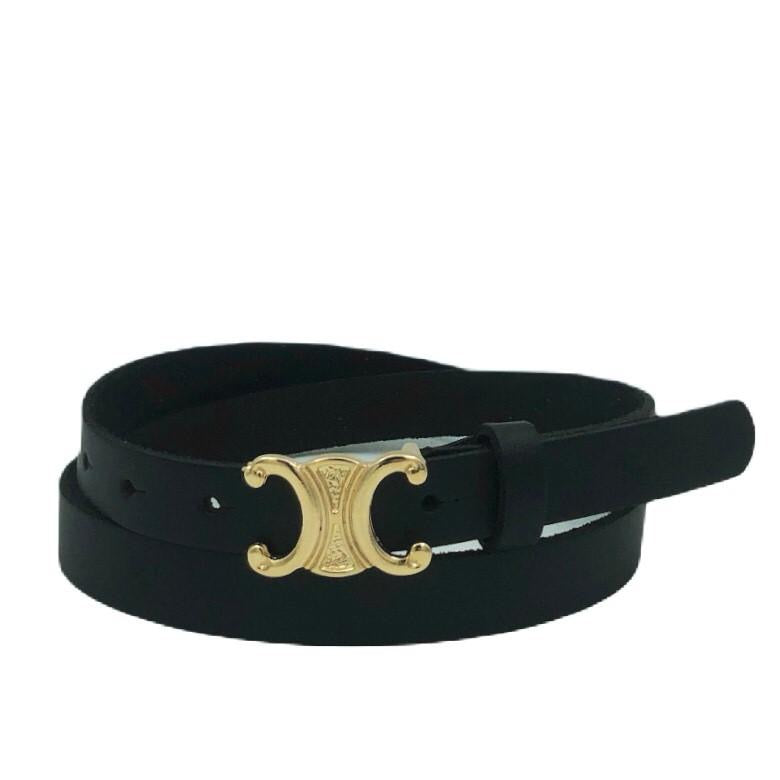 Celine Leather Belt 2 cm Black