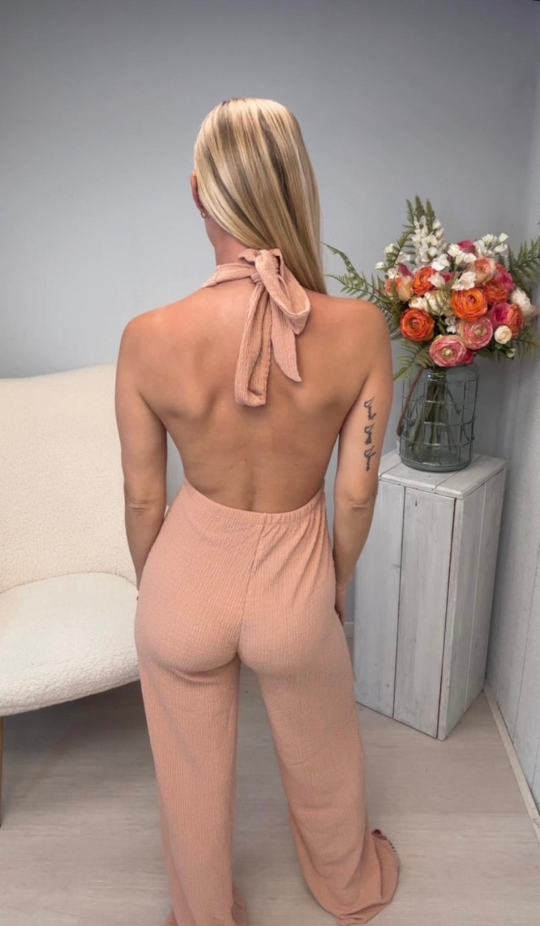 Jumpsuit licht roze