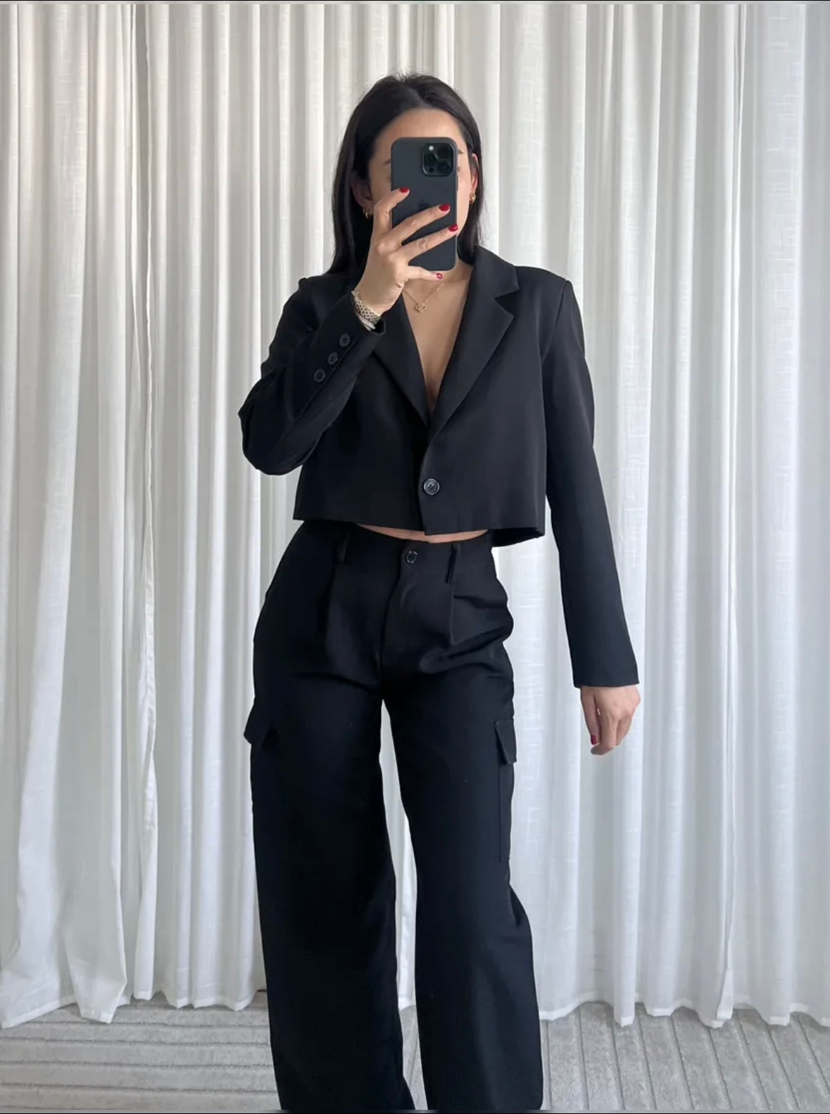 Joan Cropped blazer black