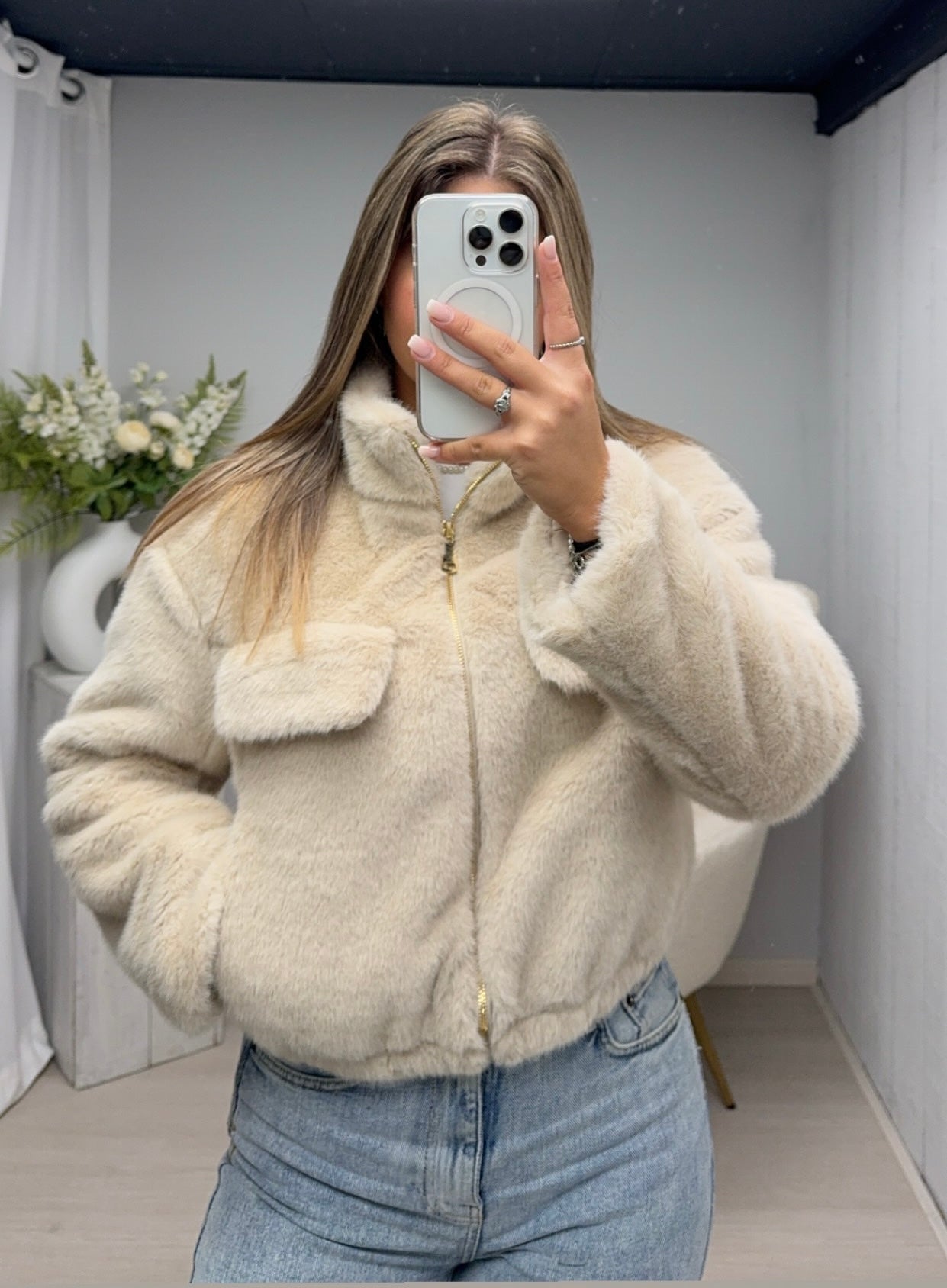 Furry Jacket beige