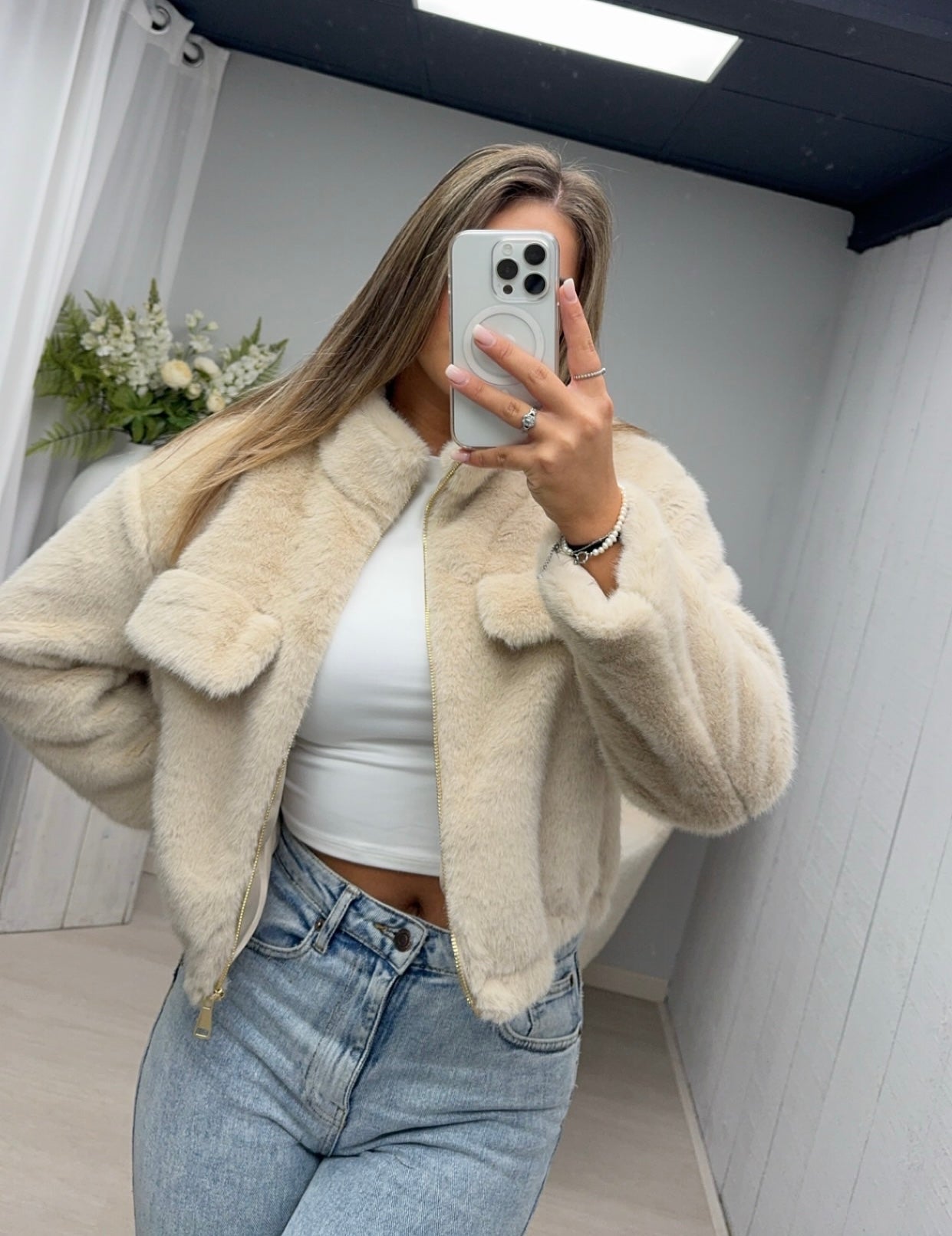 Furry Jacket beige