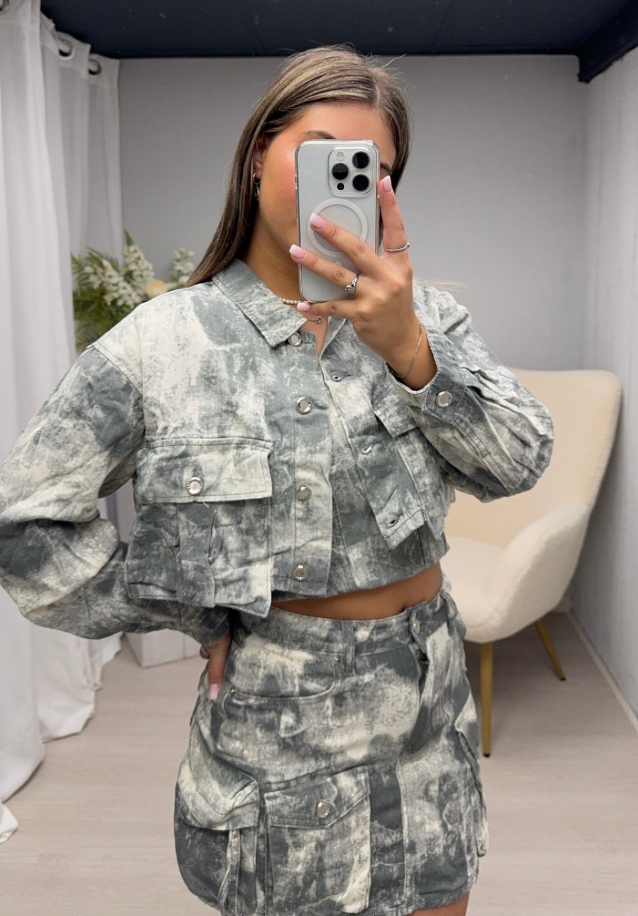 Camouflage cropped jacket