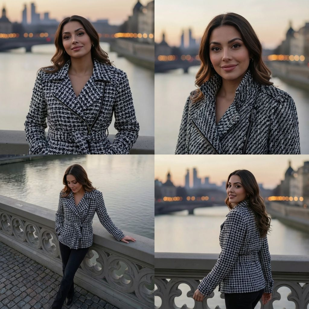 Tedbaker roseby jacket - black/white