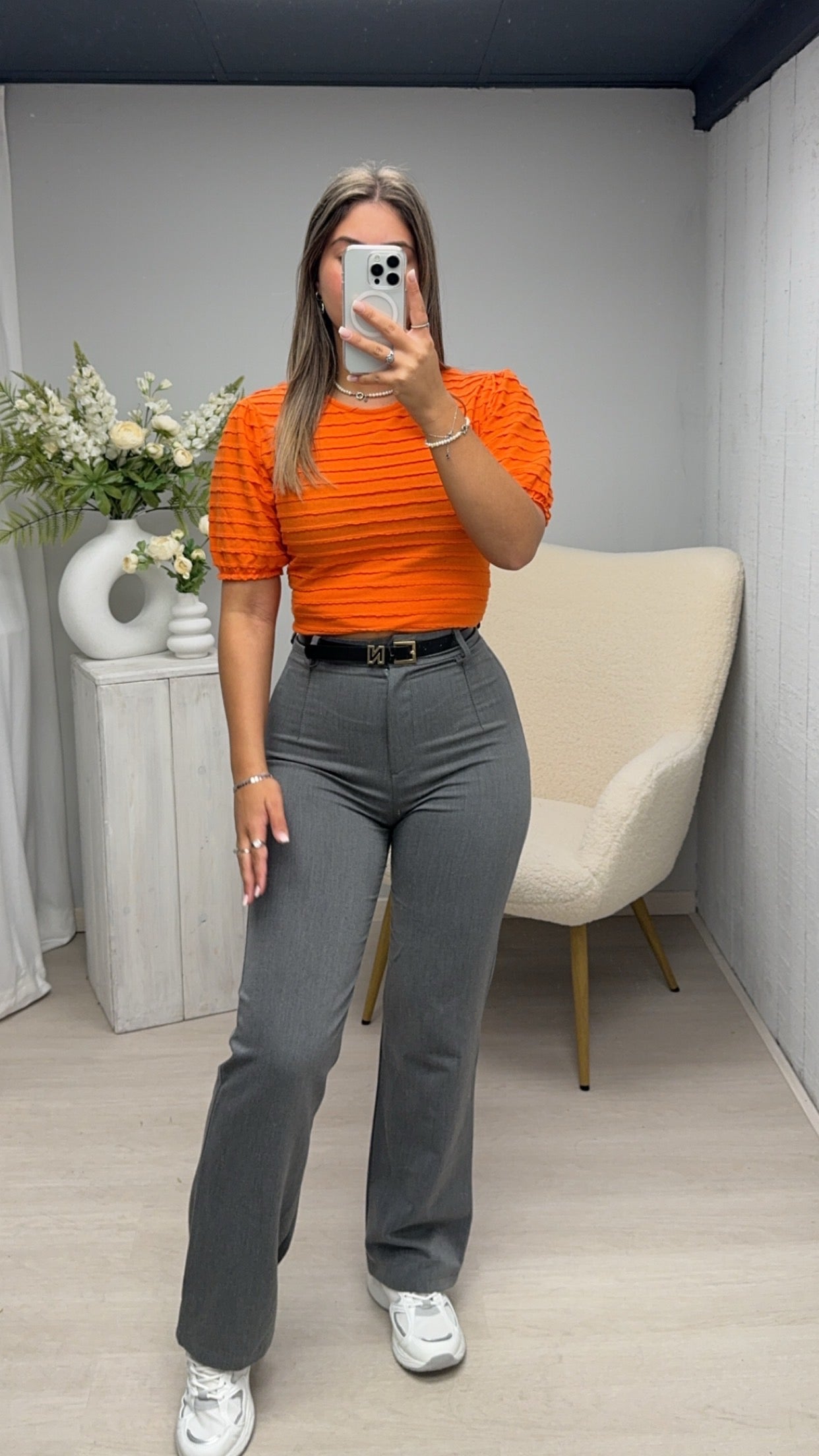 Mj Ruffled Shirt Orange