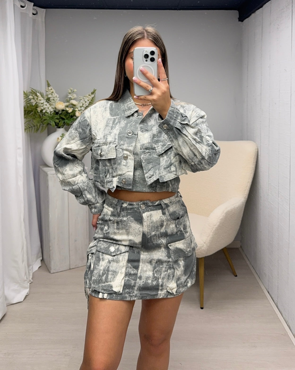 Camouflage cropped jacket