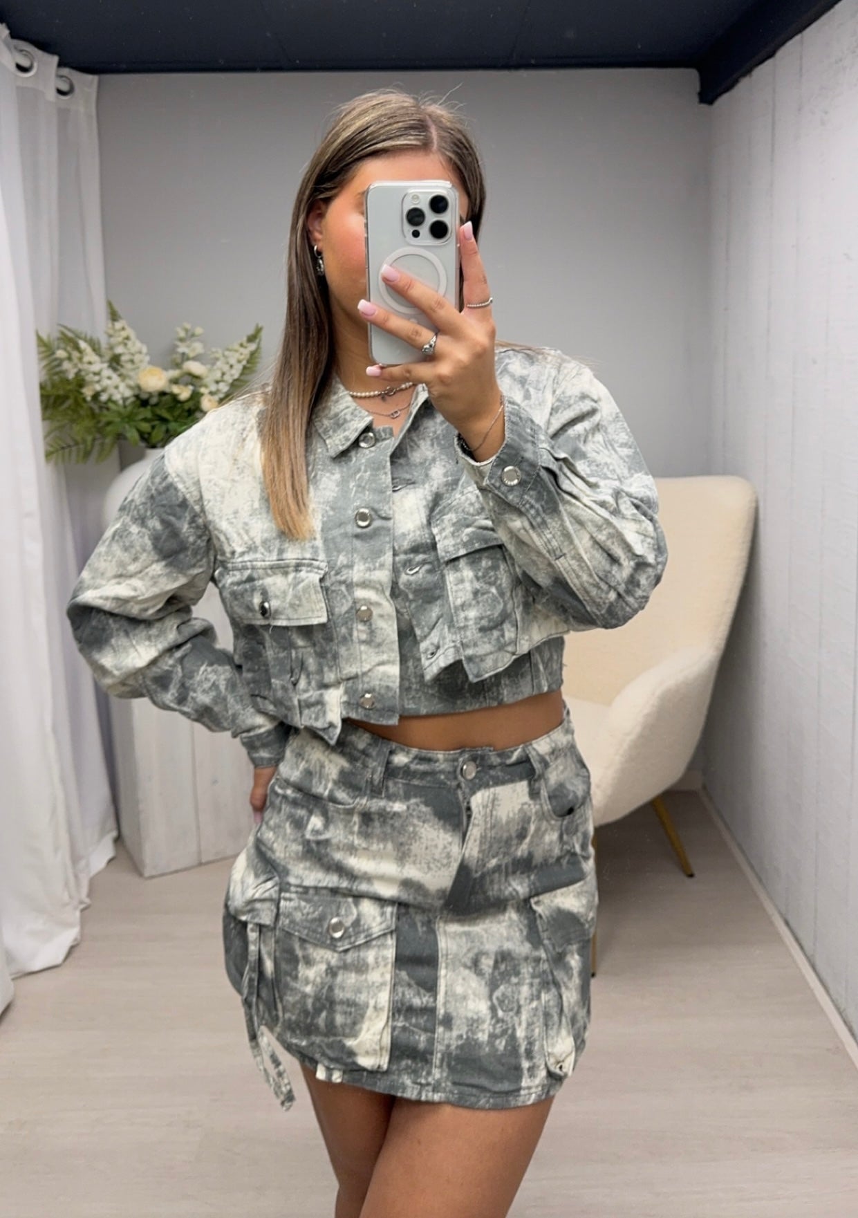 Camouflage cropped jacket