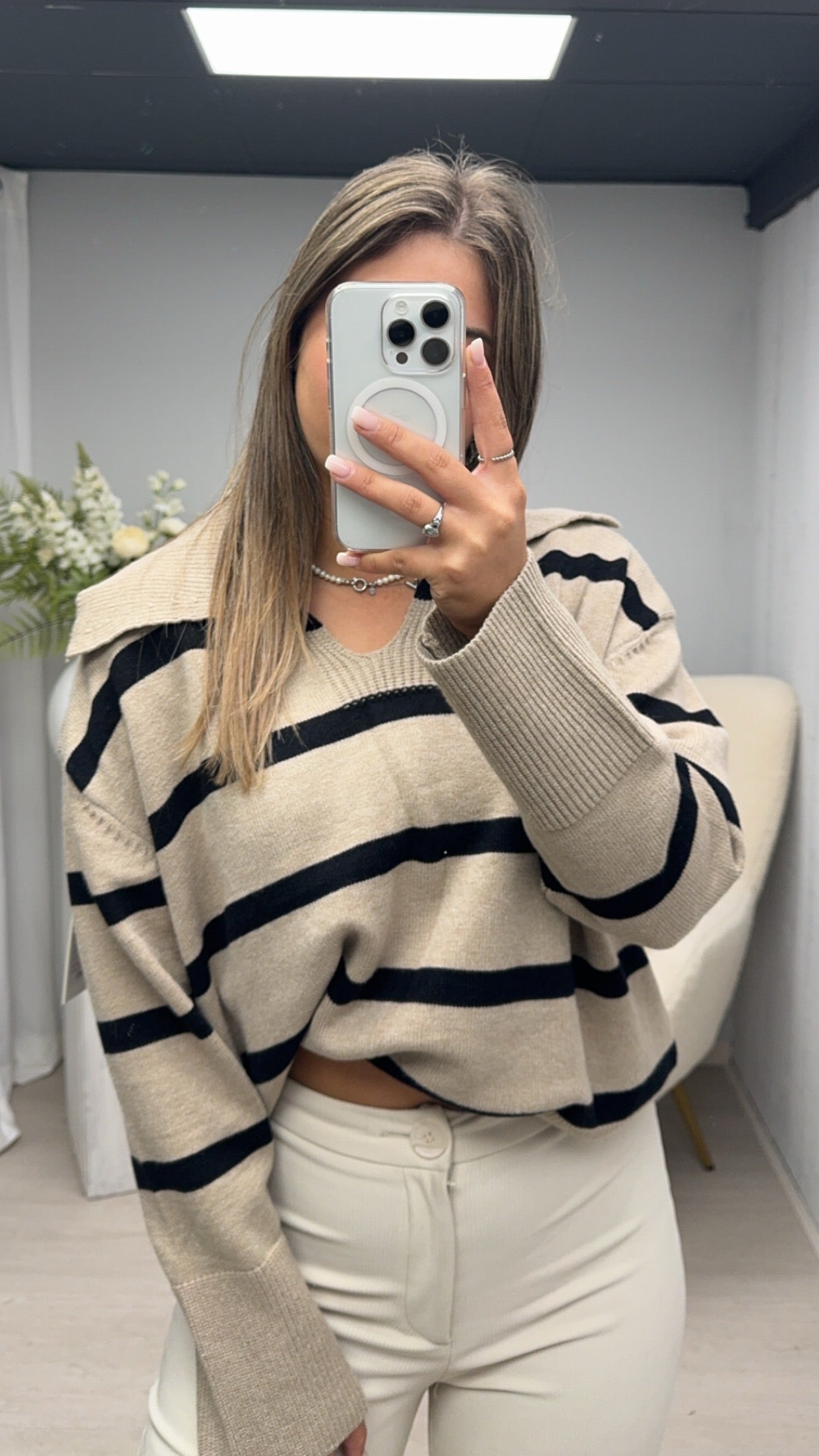 Striped Sweater Brown