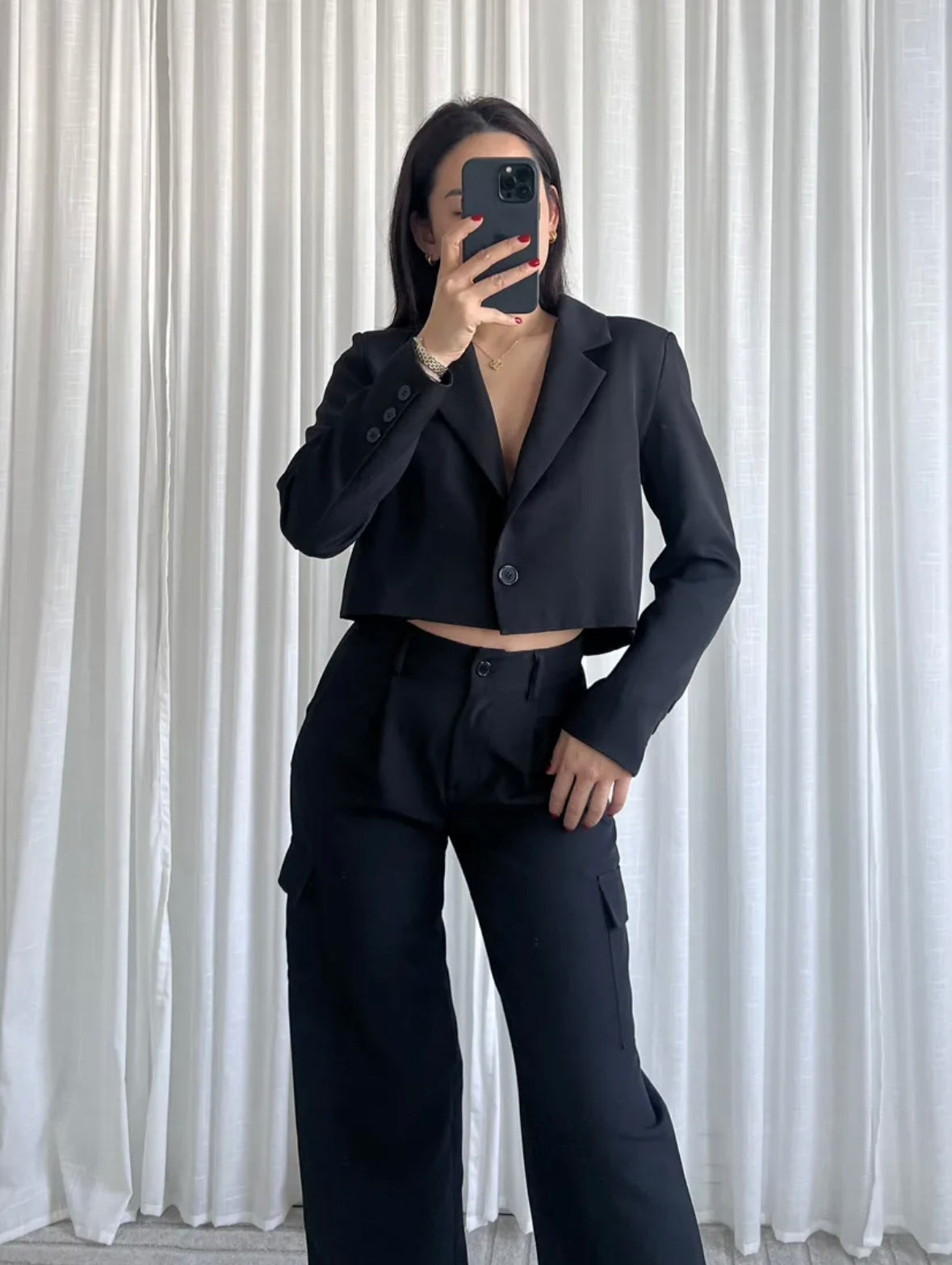 Joan Cropped blazer black