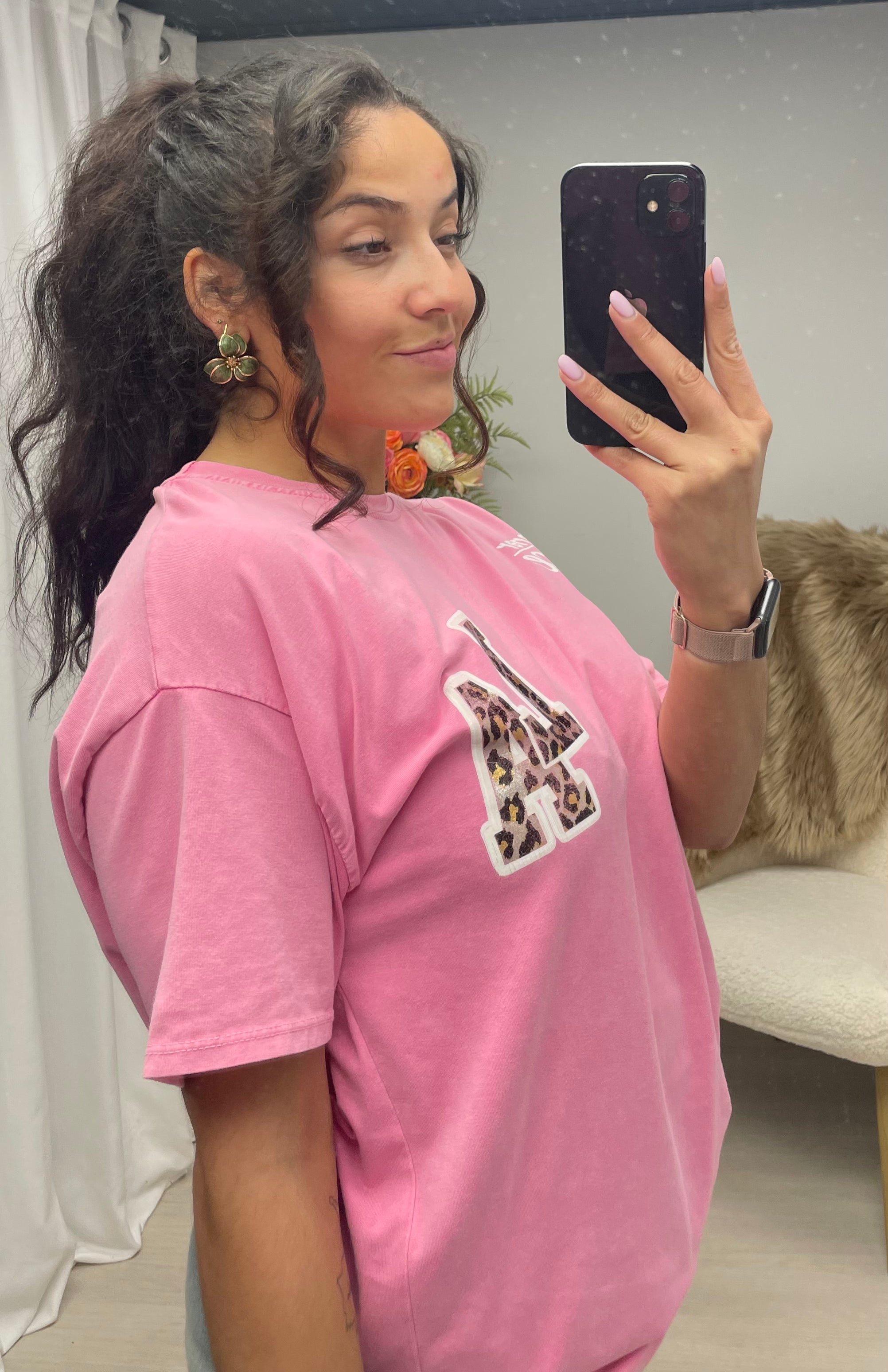 LA shirt pink