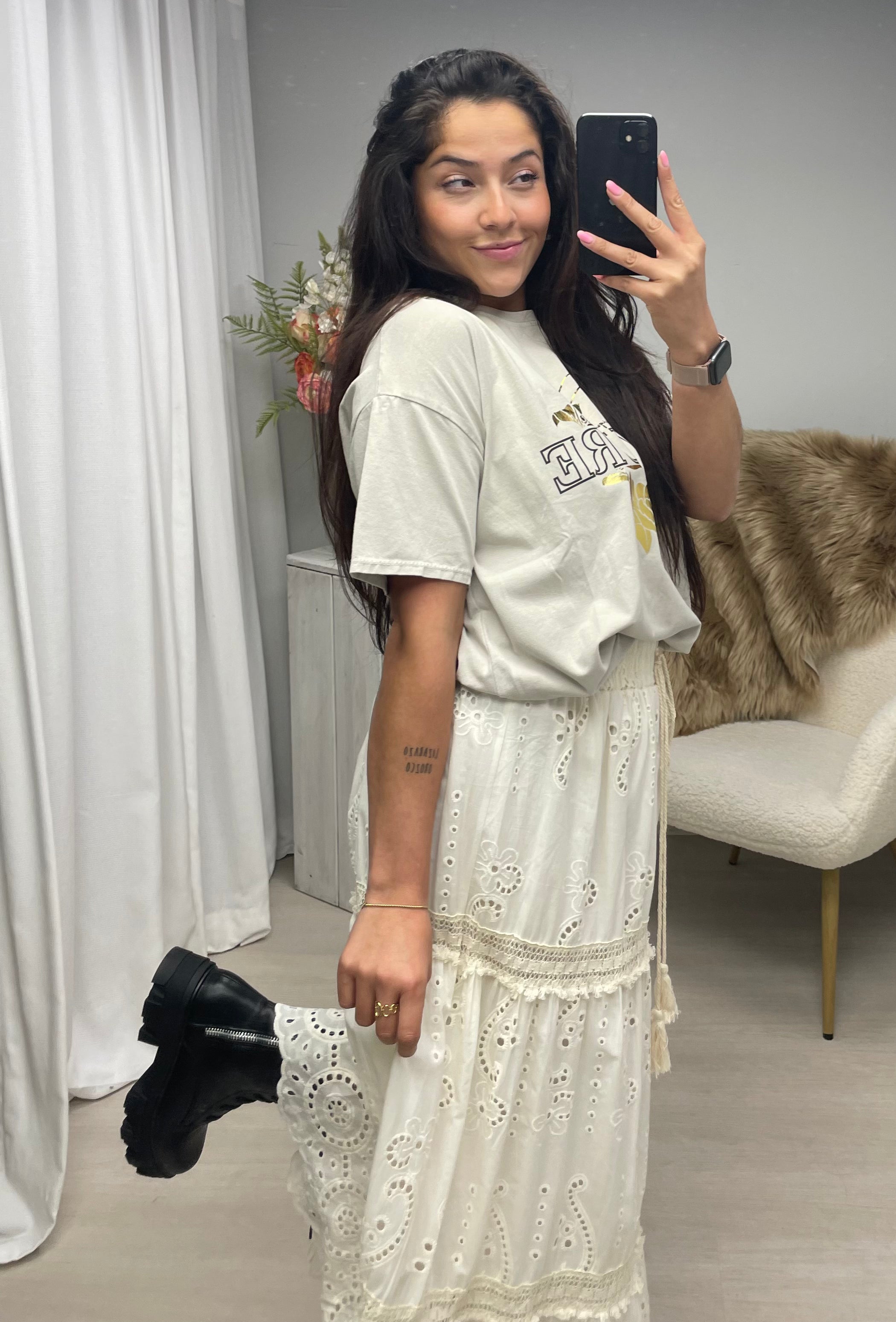 Bohemian skirt beige