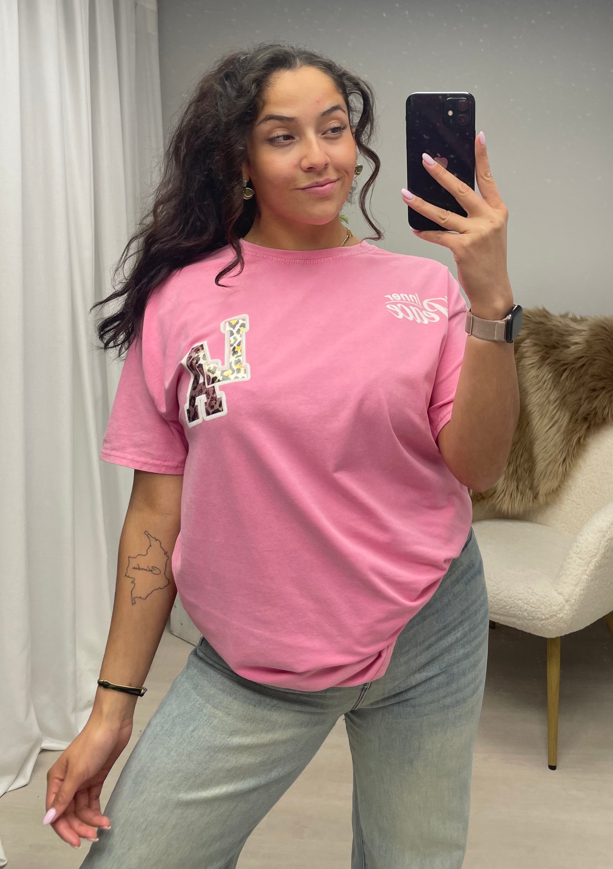 LA shirt pink