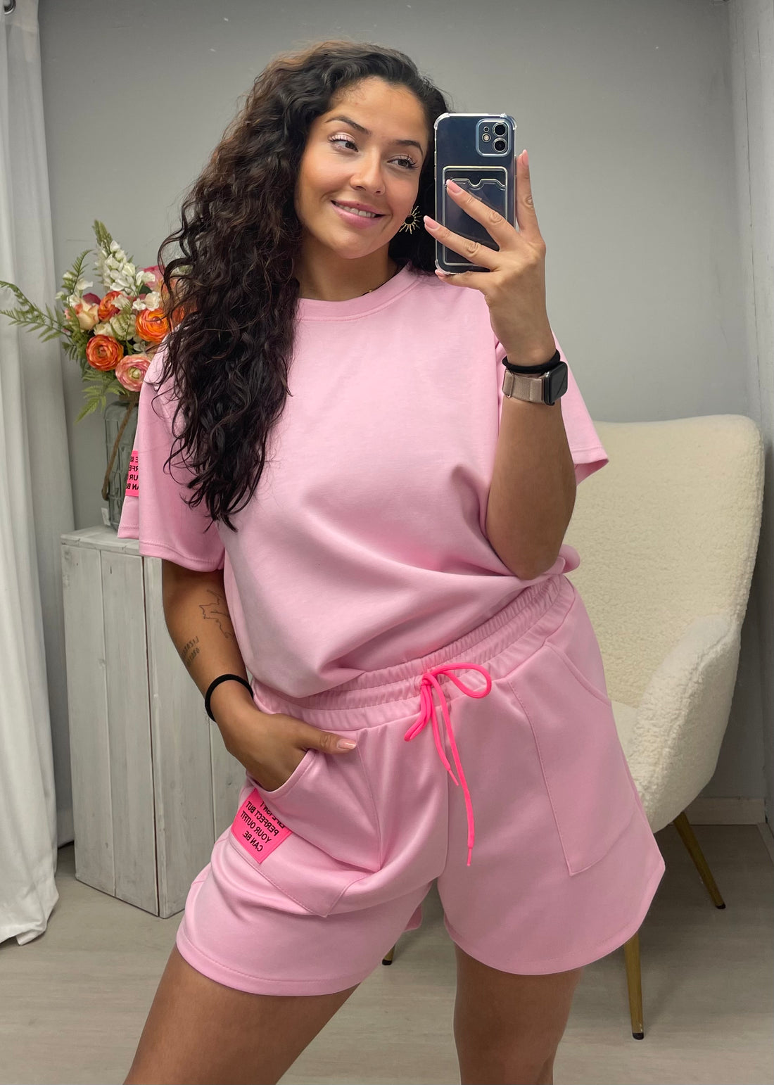 Set korte patch Rose