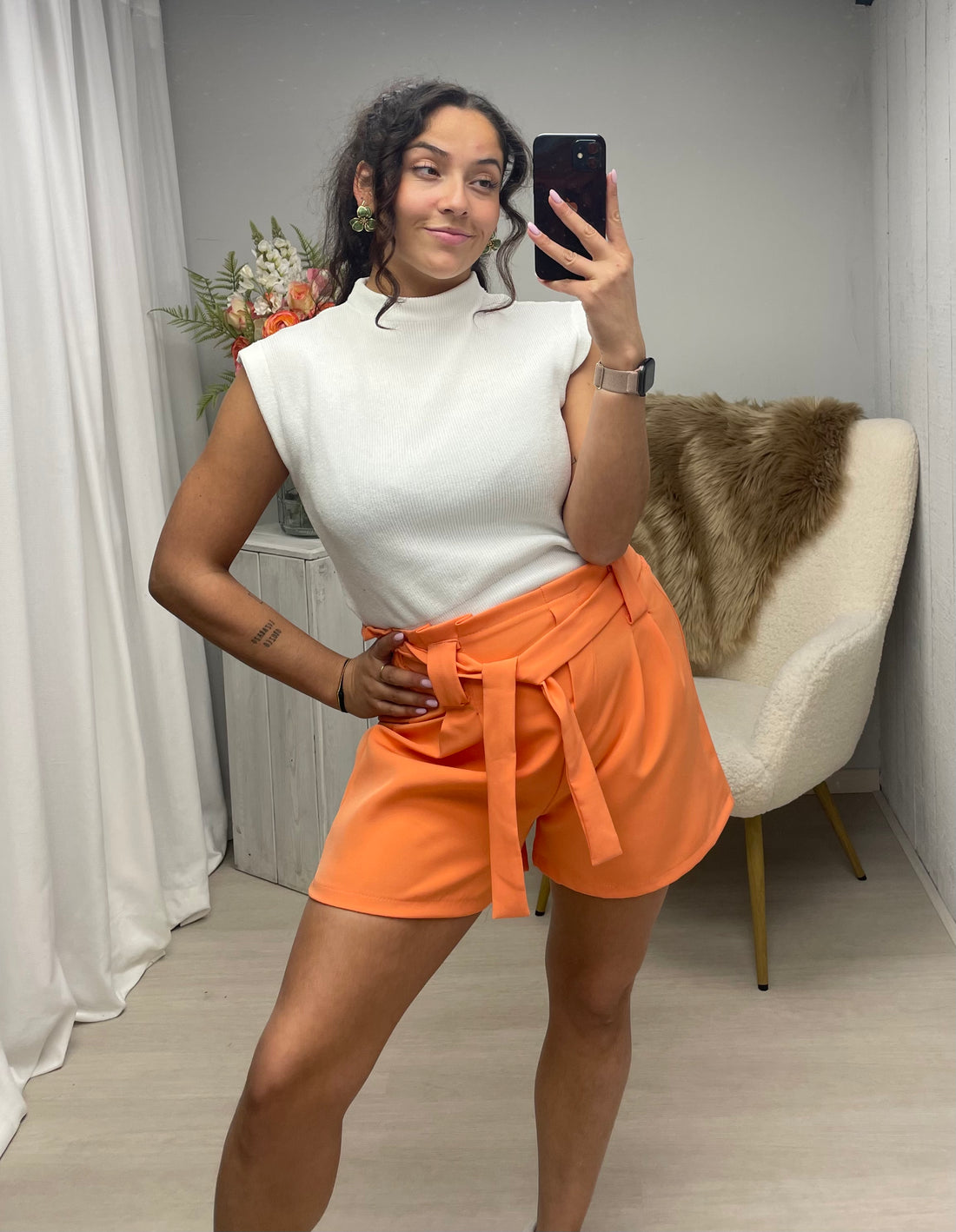 Shorts zacht oranje