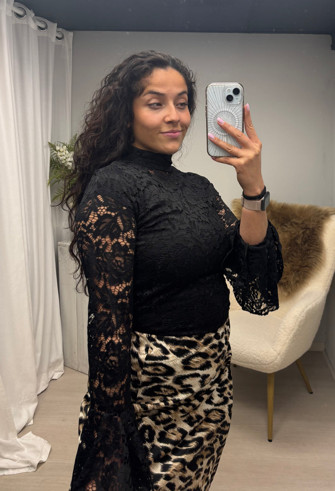 Lace top black