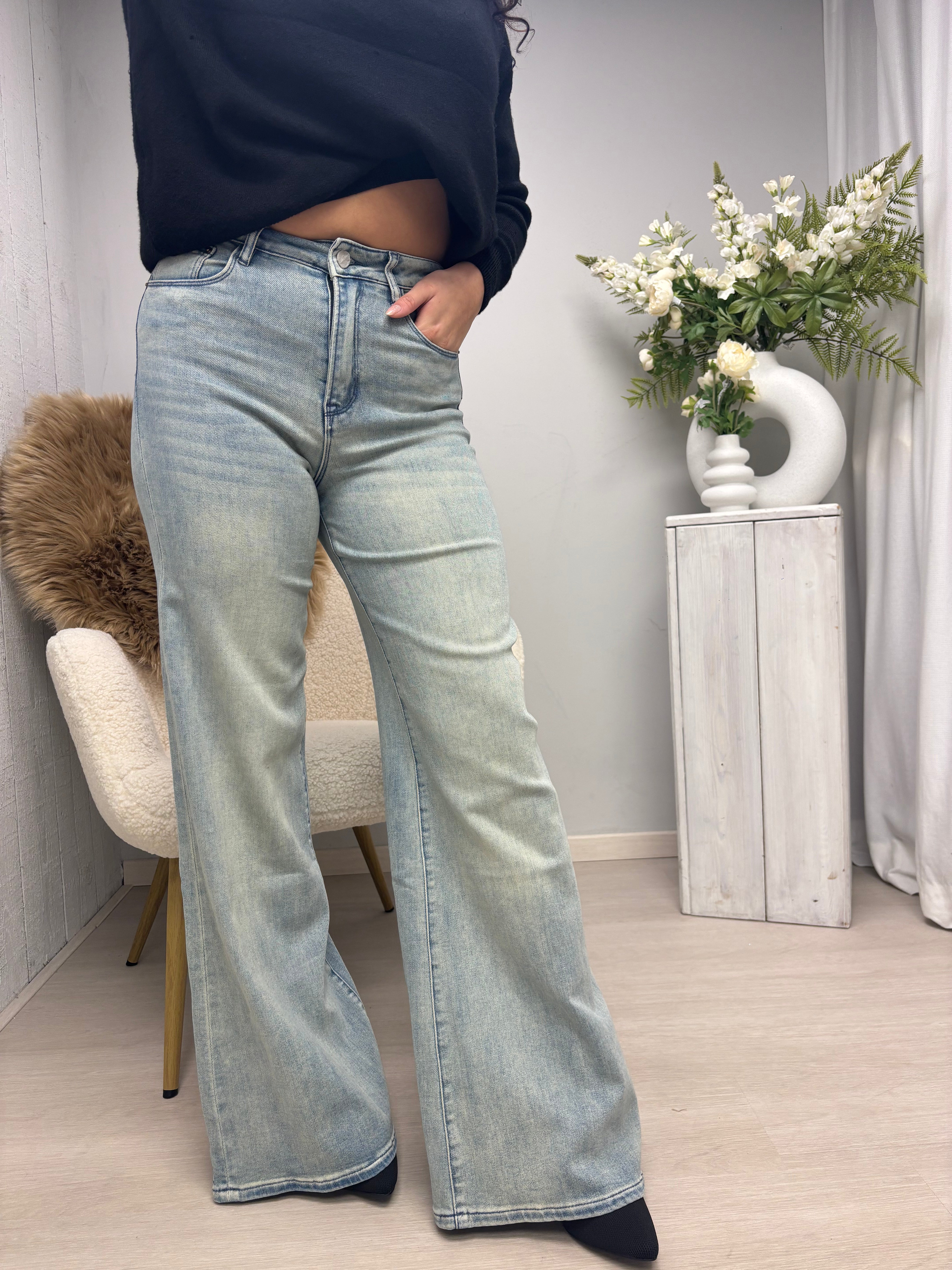 Broek wide leg flare