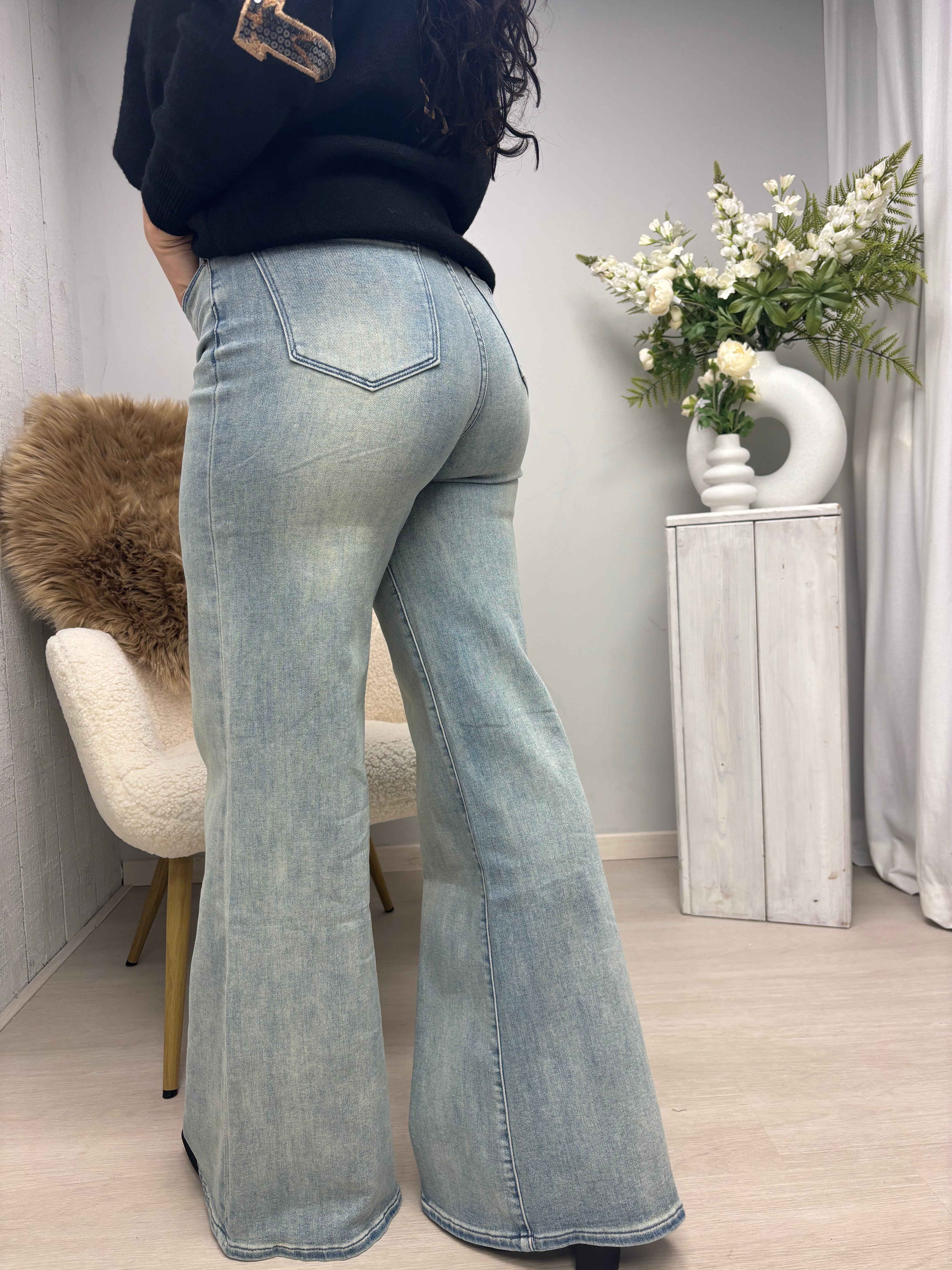 Broek wide leg flare