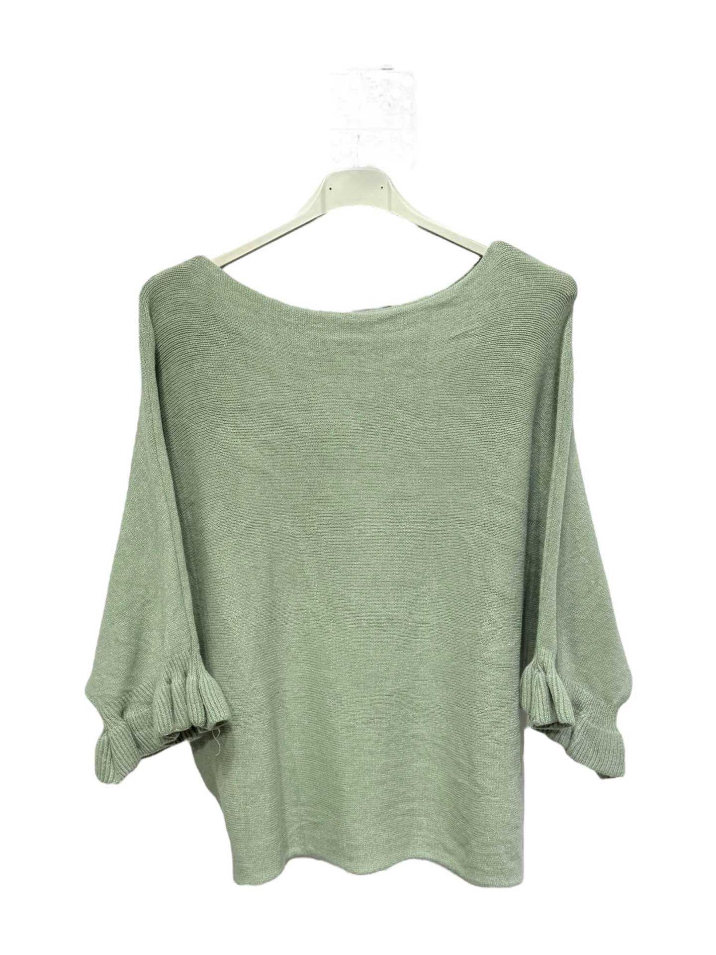 Sally soft trui kaki groen