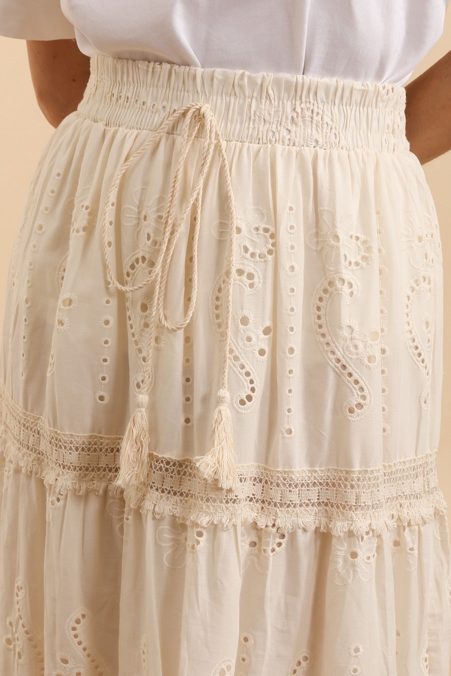 Bohemian skirt beige