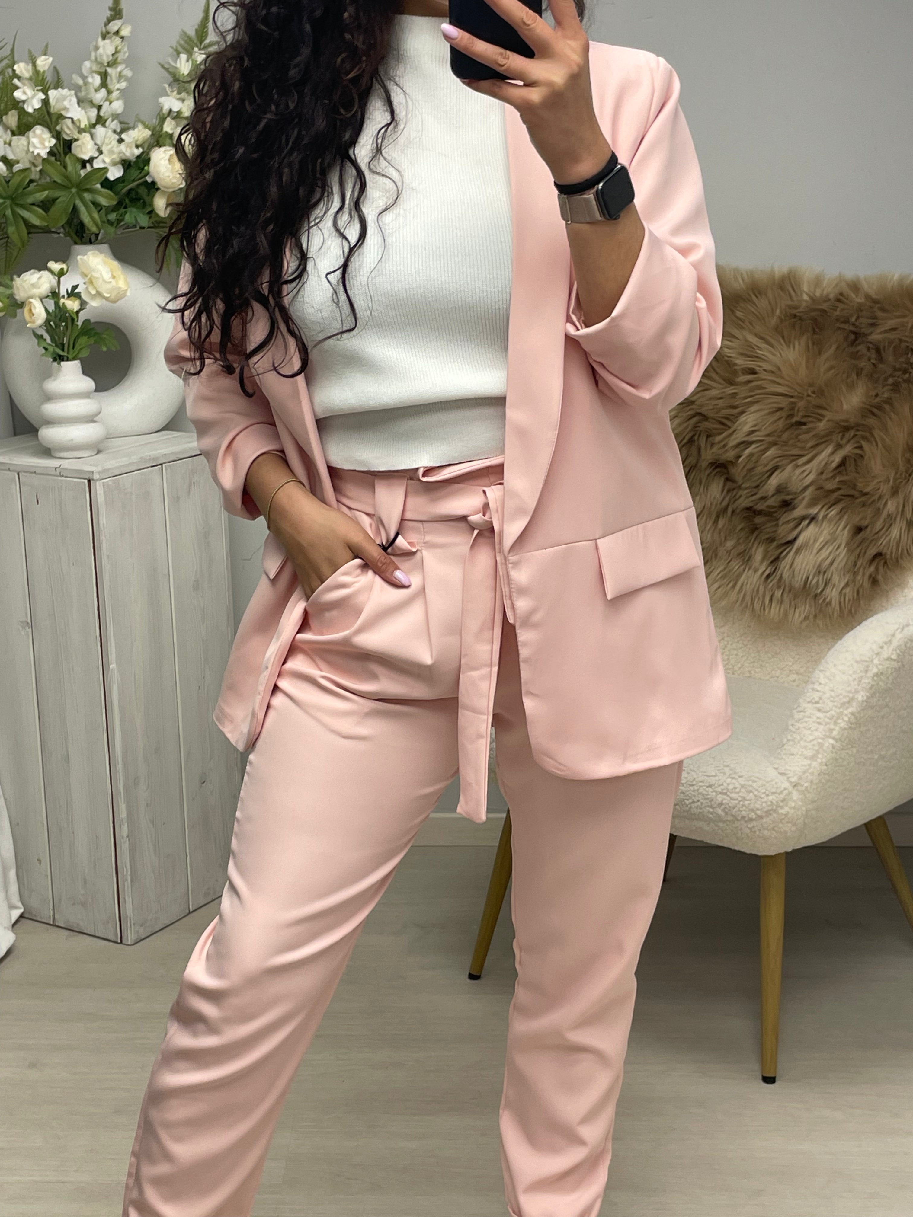 Blazer set roze